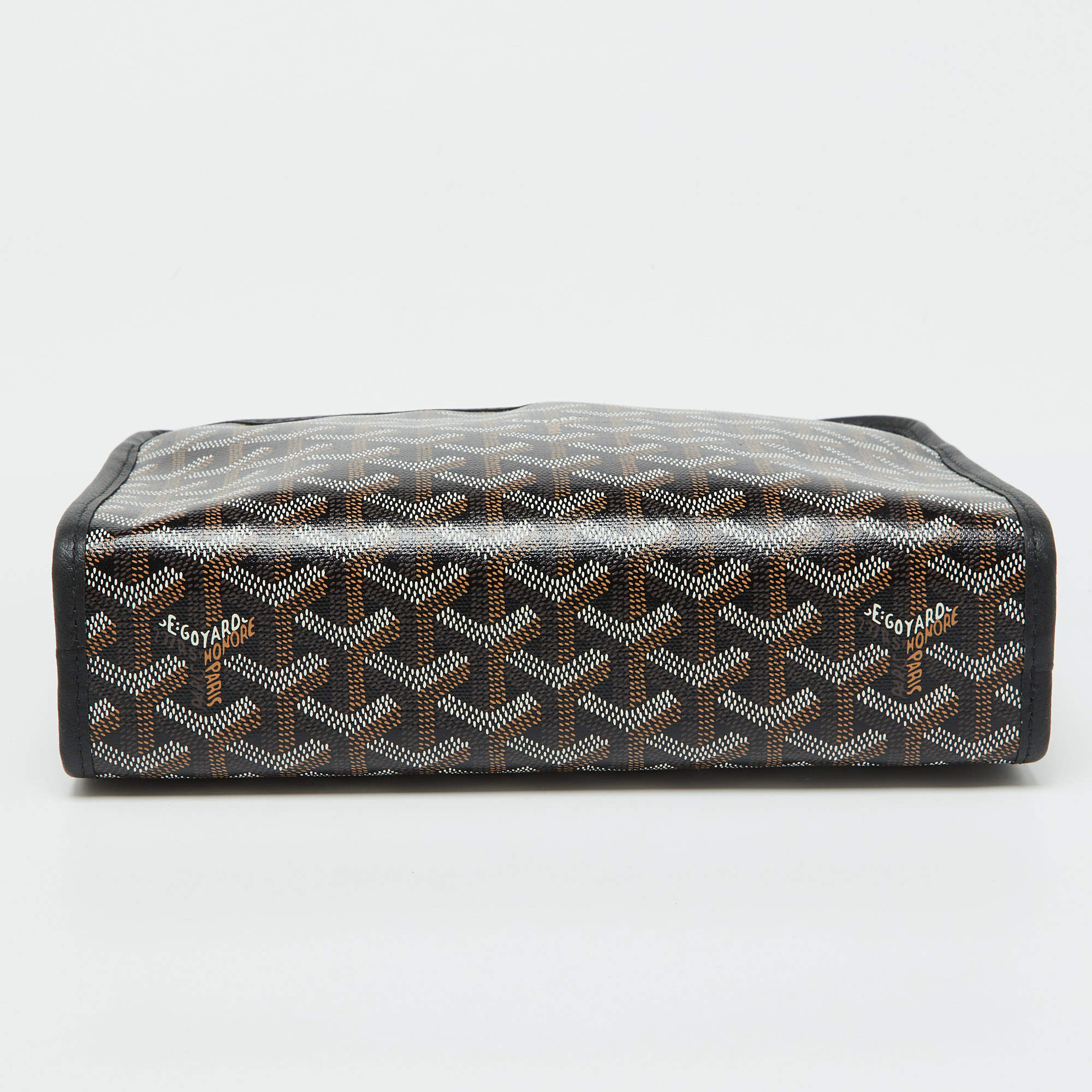 Pre Owned Goyard Black Goyardine Coated Canvas Jouvence MM Toiletry Pouch