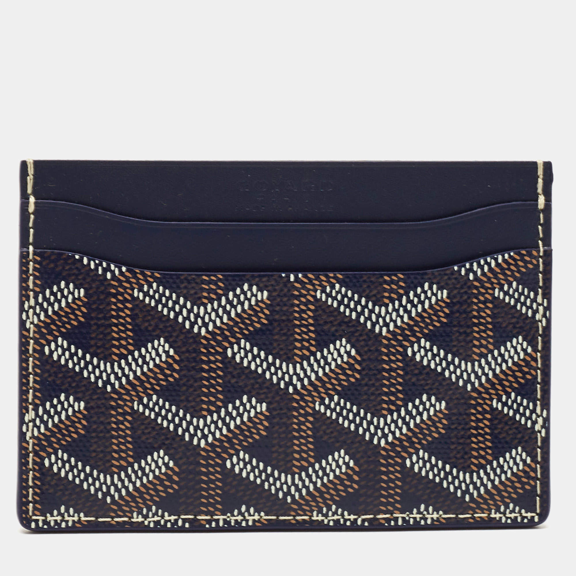 Goyard Navy Blue Goyardine Coated Canvas and Leather Saint Sulpice Card Holder
