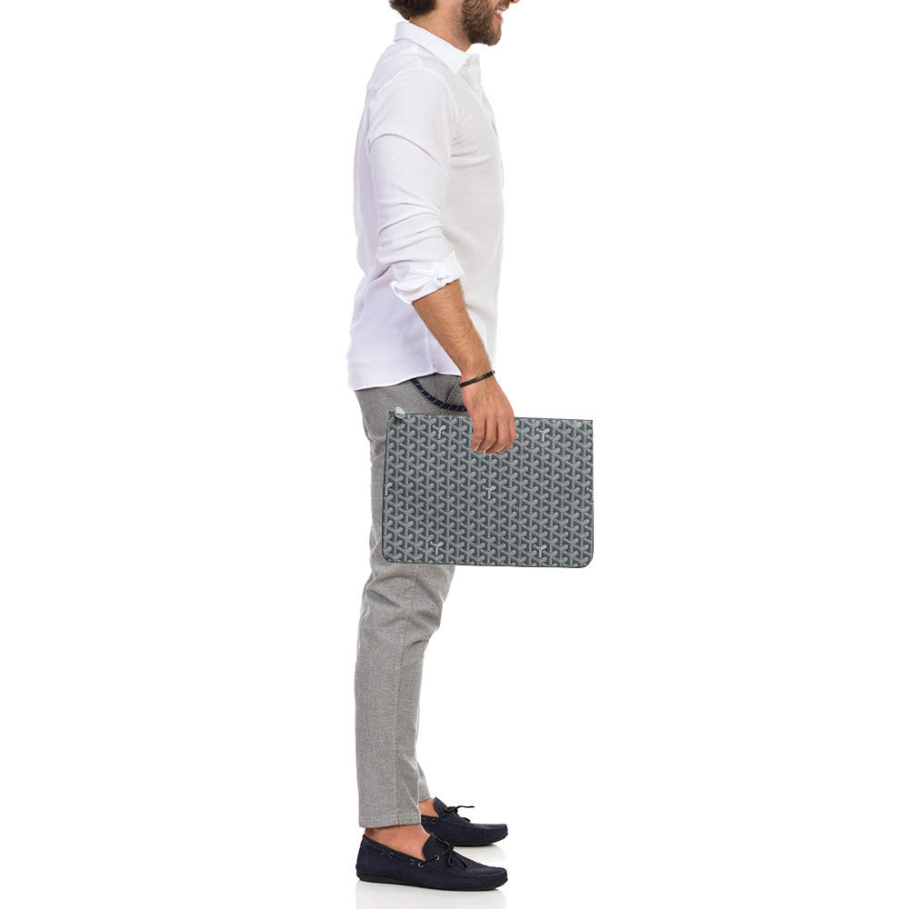 Goyard Grey Goayrdine Coated Canvas and Leather Senat MGM