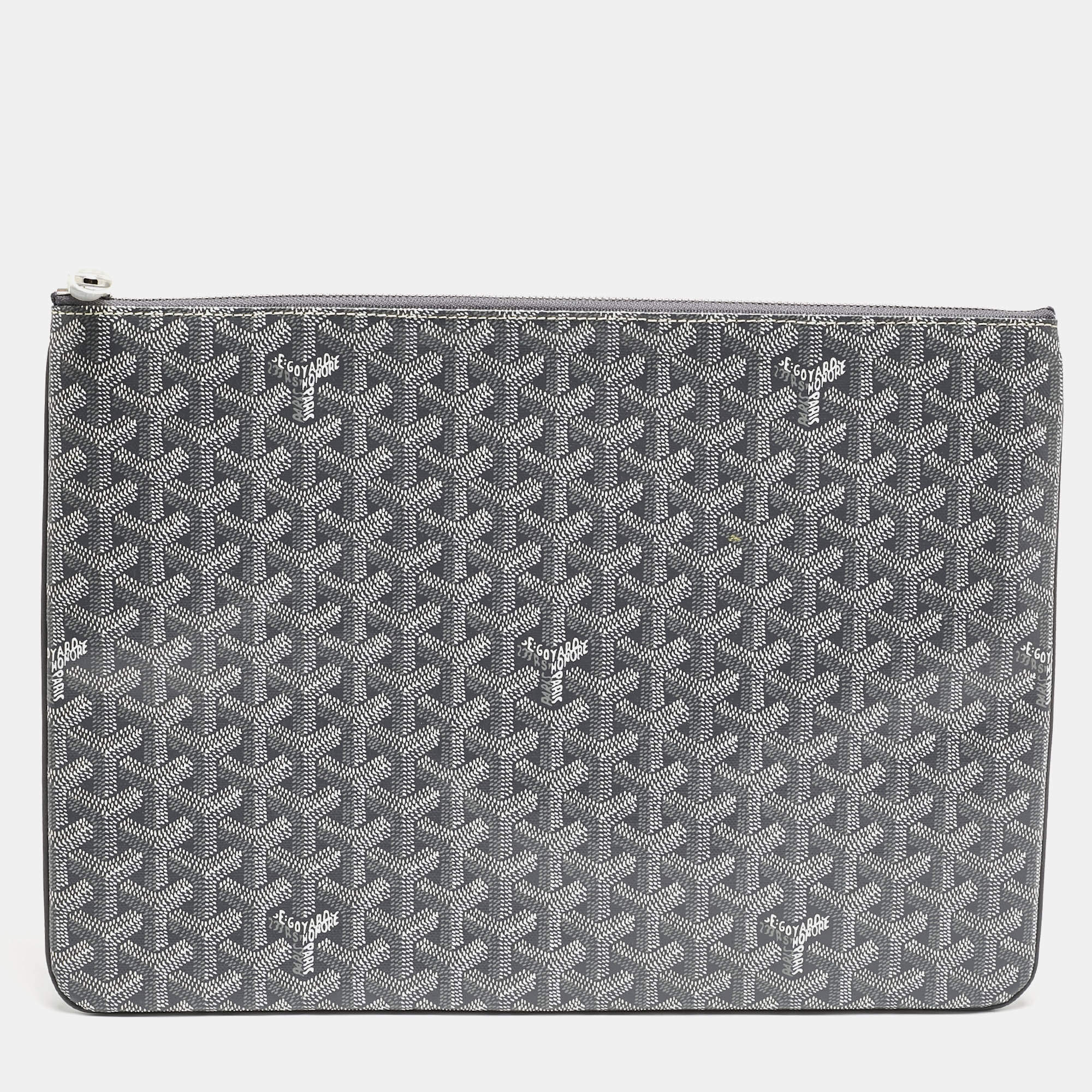 Goyard Grey Goayrdine Coated Canvas and Leather Senat MGM Pouch