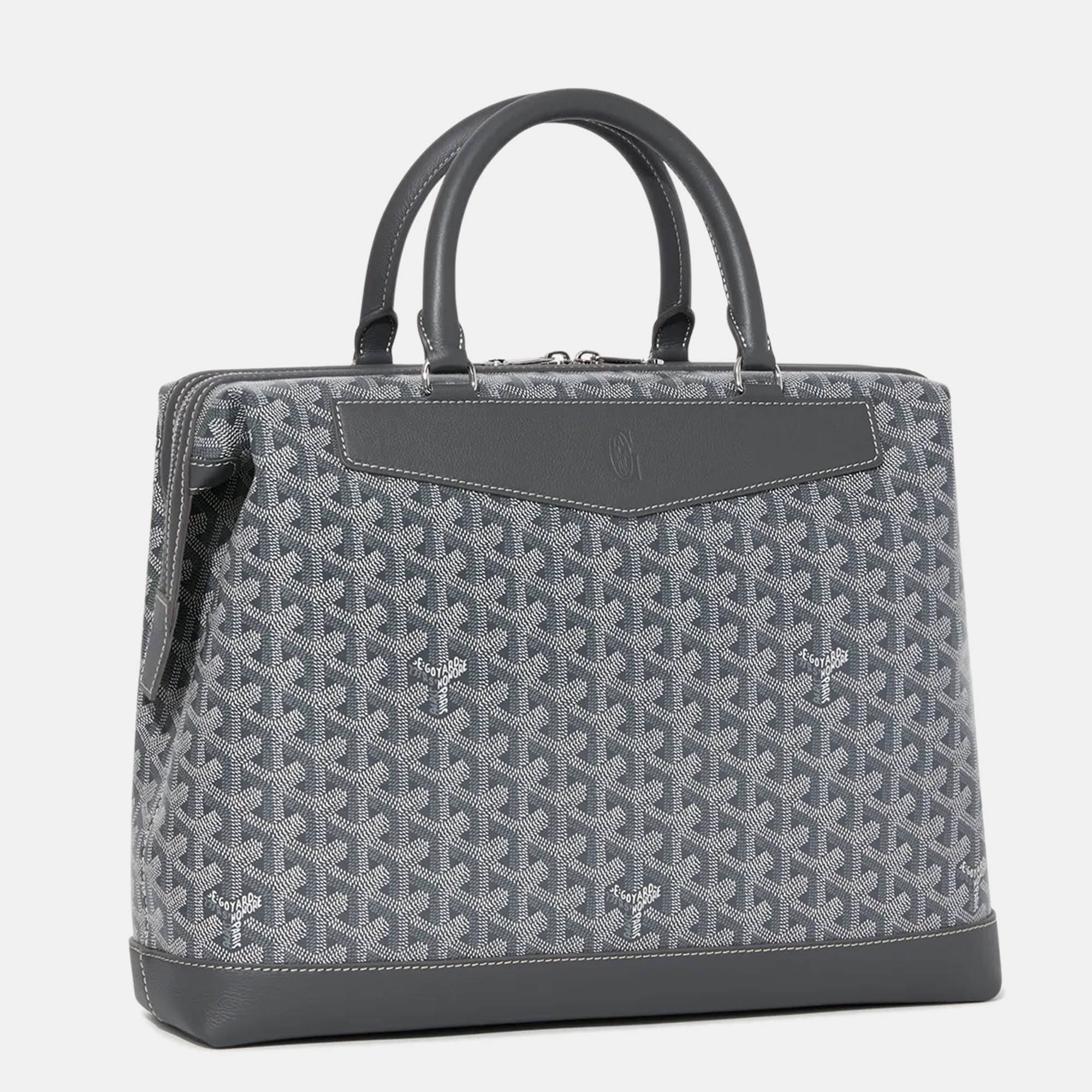 Goyard Grey Leather and Signature Canvas Cisaplin Document Case