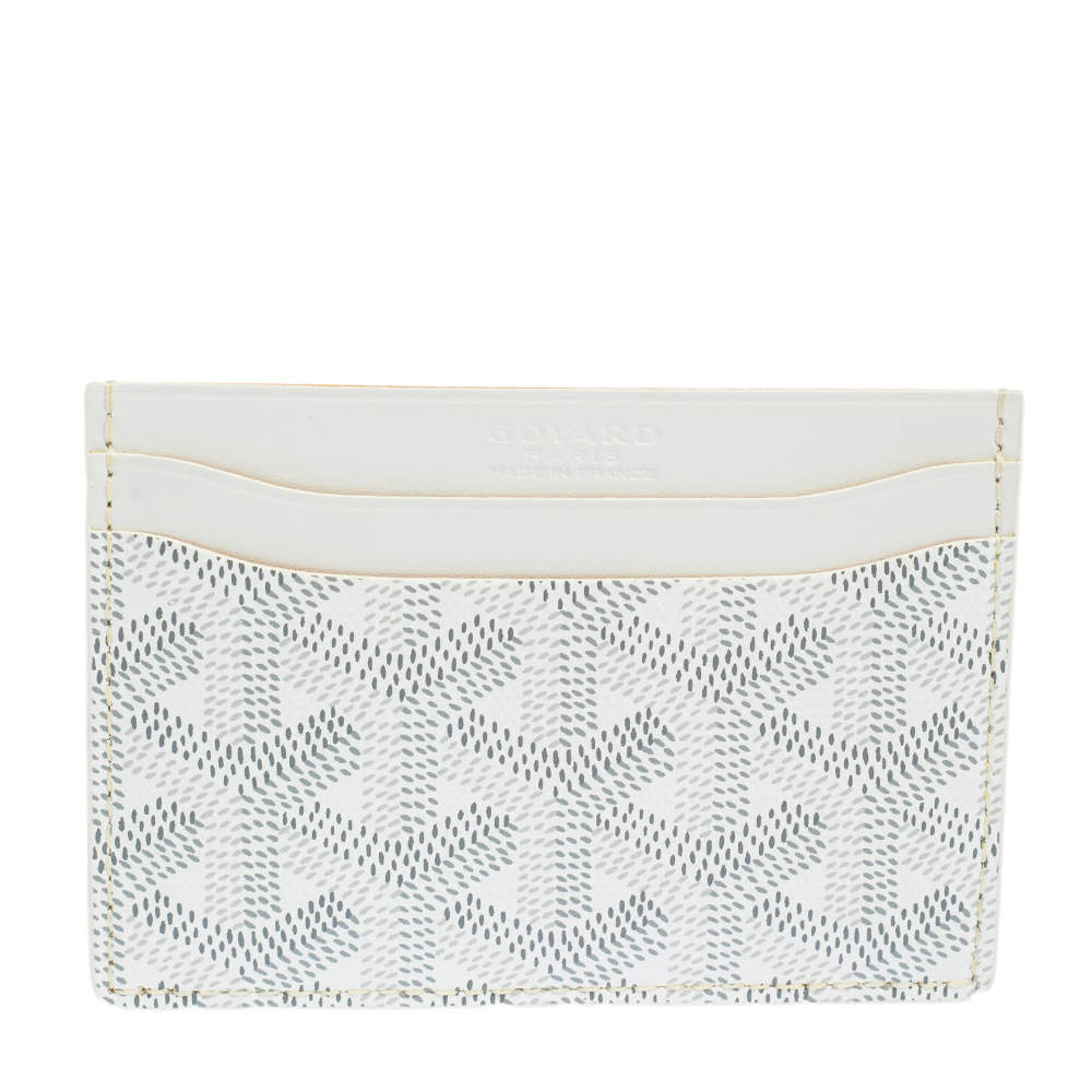 GOYARD Goyardine Saint Marc Card Holder White 1146586