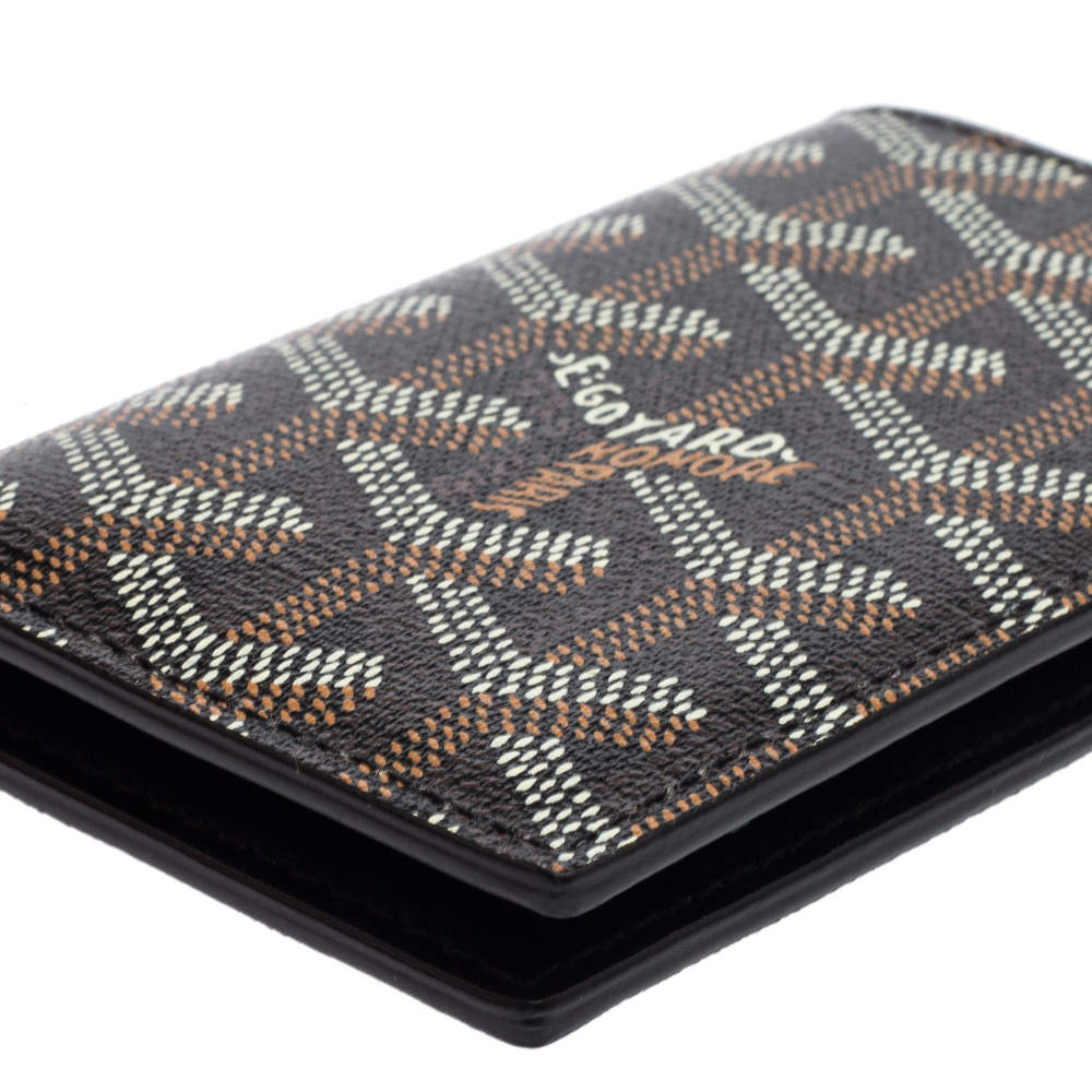 Goyard Black/Brown Goyardine Coated Canvas St.Marc Card Wallet