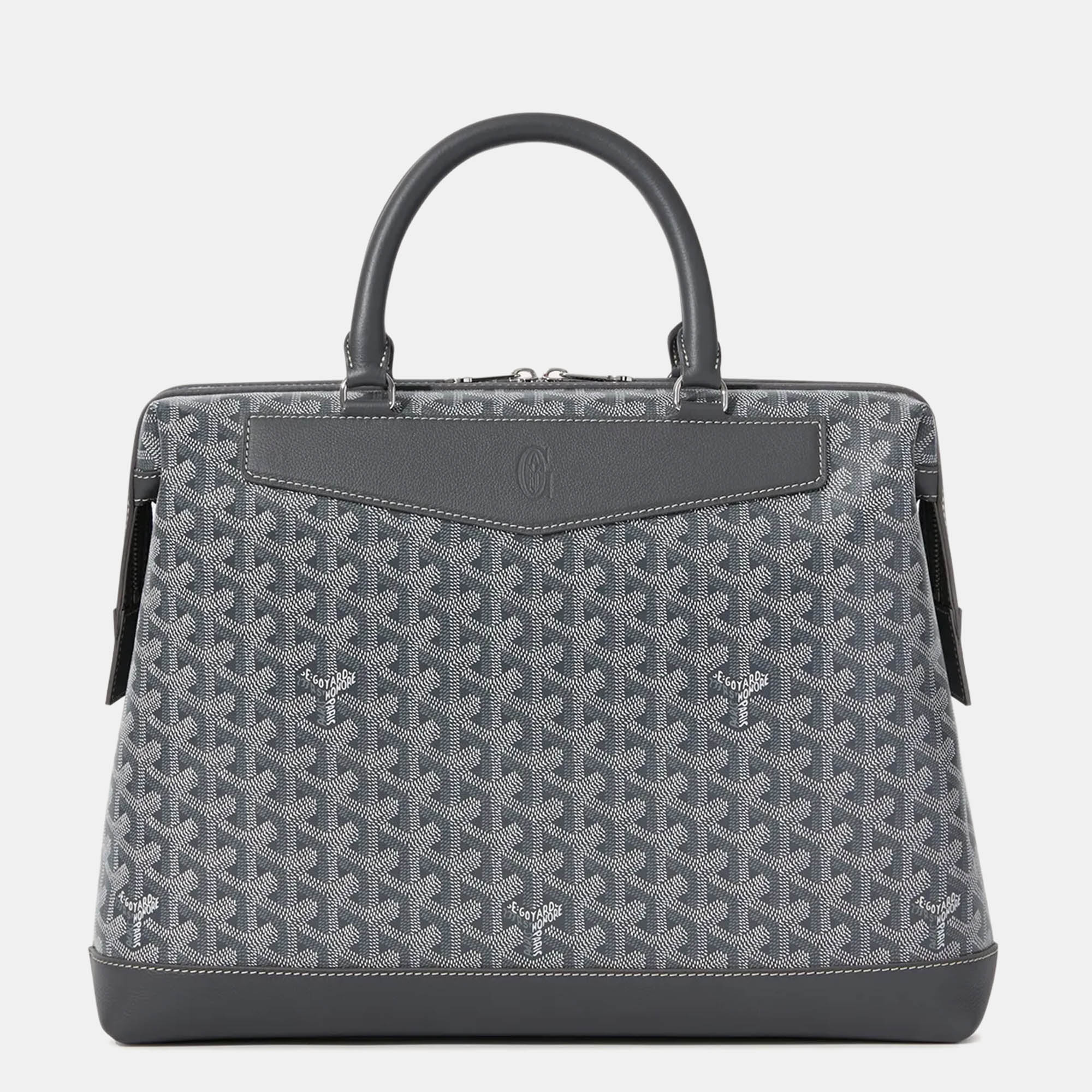 Goyard Grey Leather and Signature Canvas Cisaplin Document Case