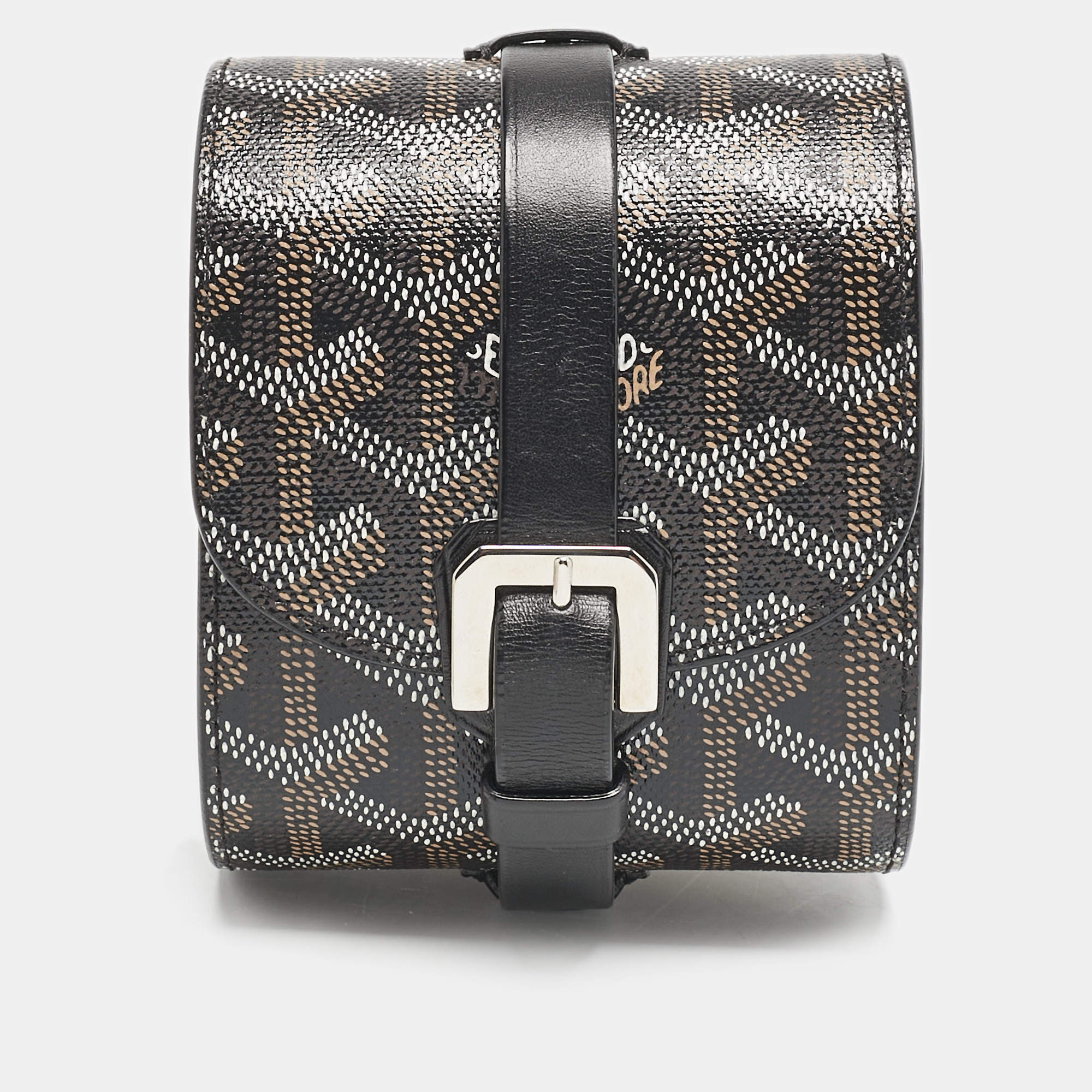 Goyard Black Goyardine Coated Canvas and Leather Travel Watch Case
