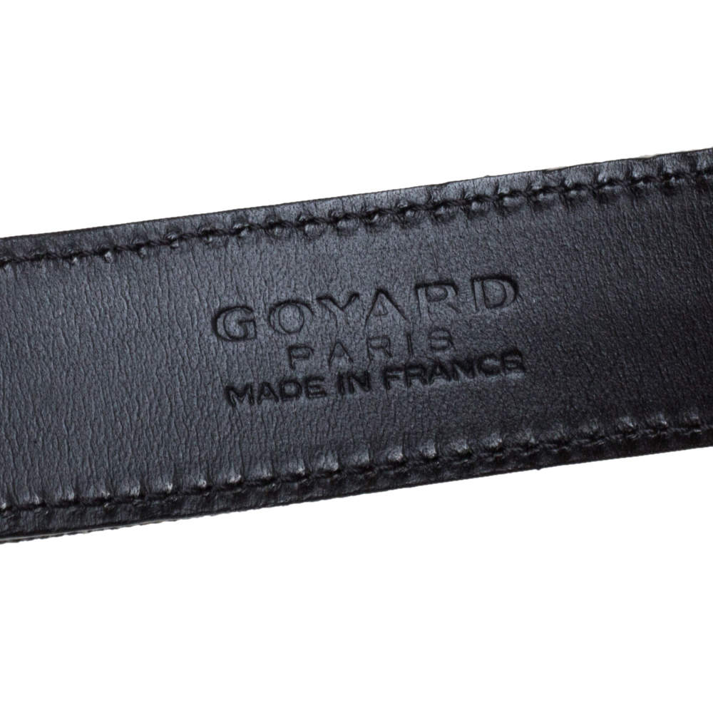 Goyard Black Goyardine Coated Canvas Florida Buckle Belt 90CM