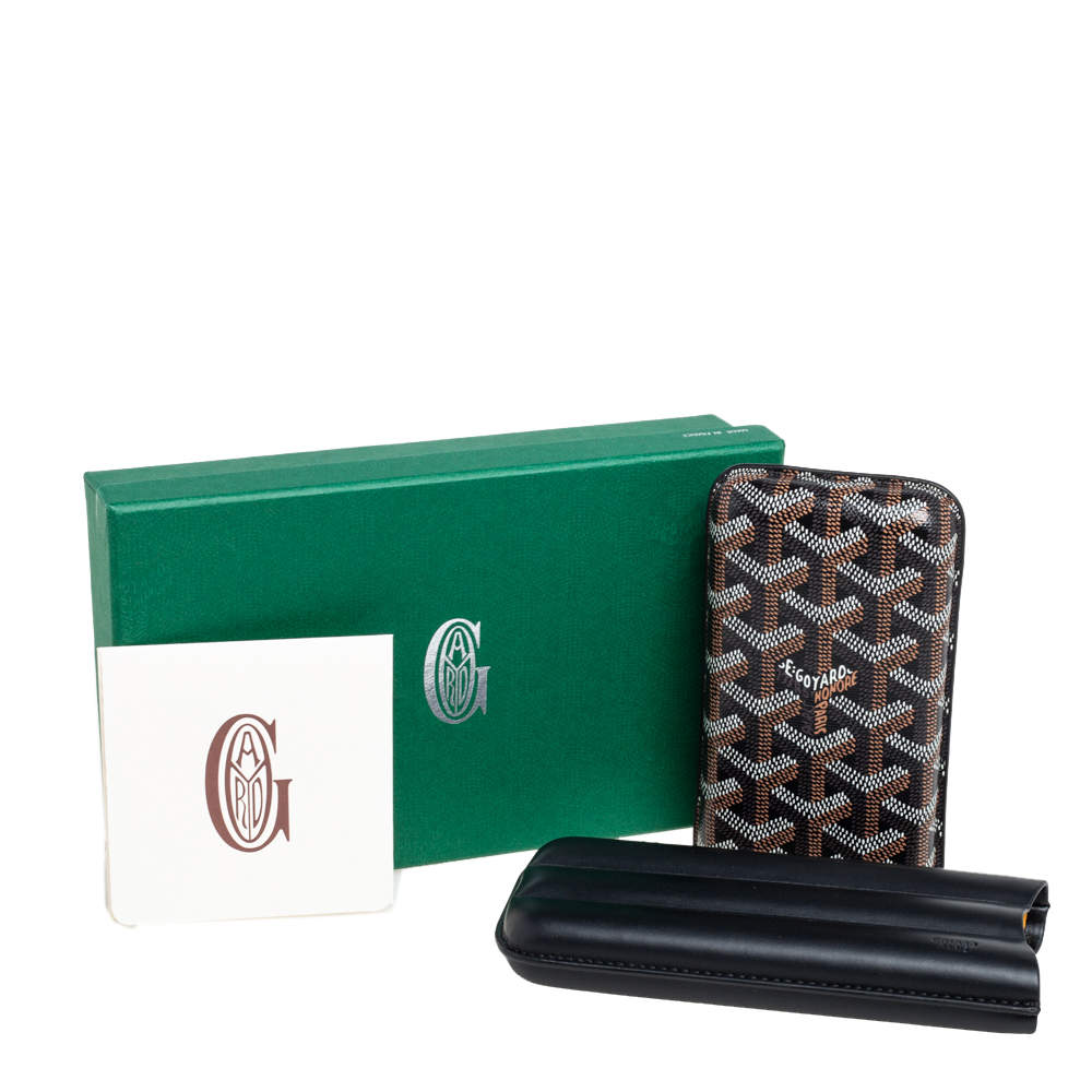 Goyard Churchill Triple Cigar Holder Black and Brown Goyardine Canvas –  Madison Avenue Couture