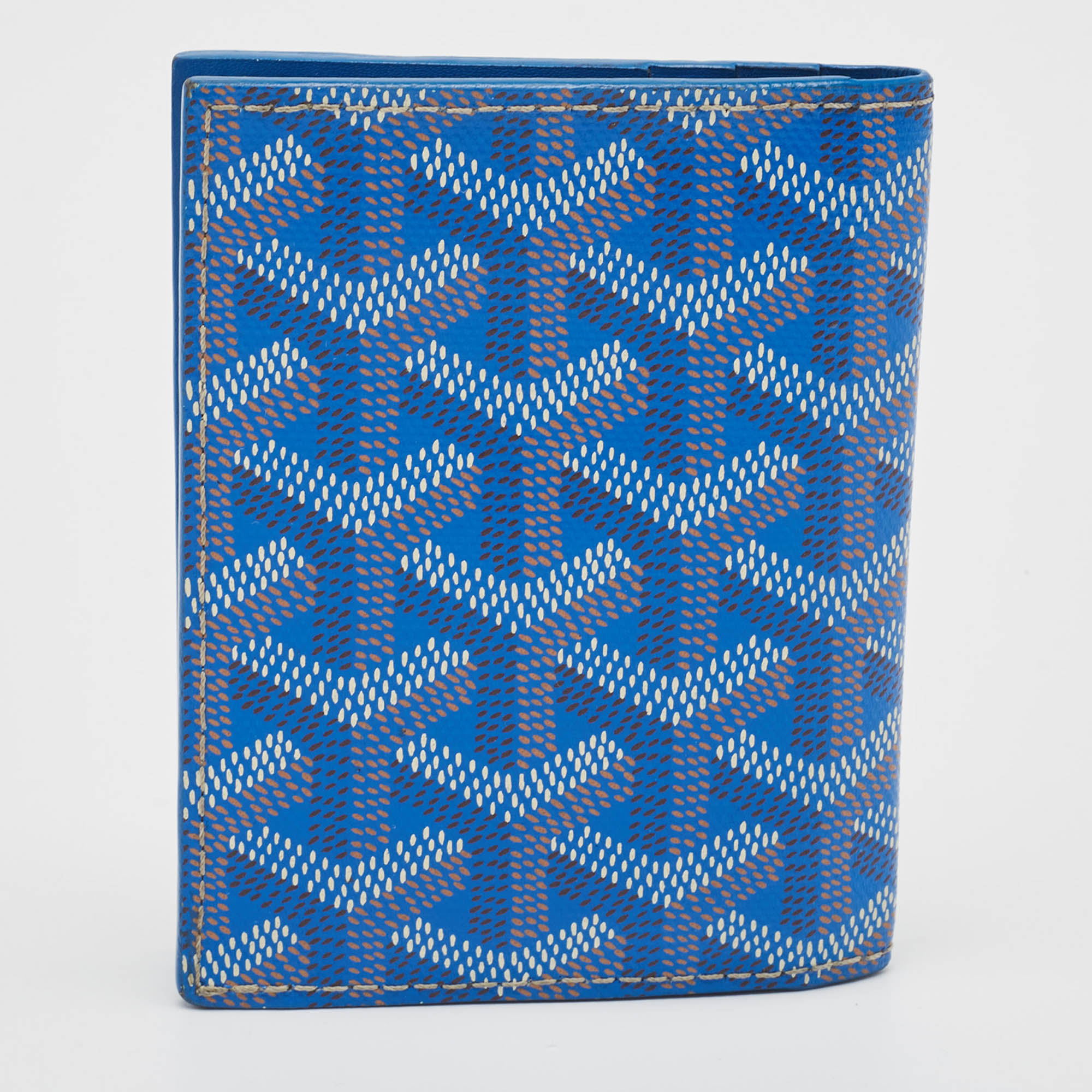 Goyard Blue Goyardine Coated Canvas Saint Marc Card Holder
