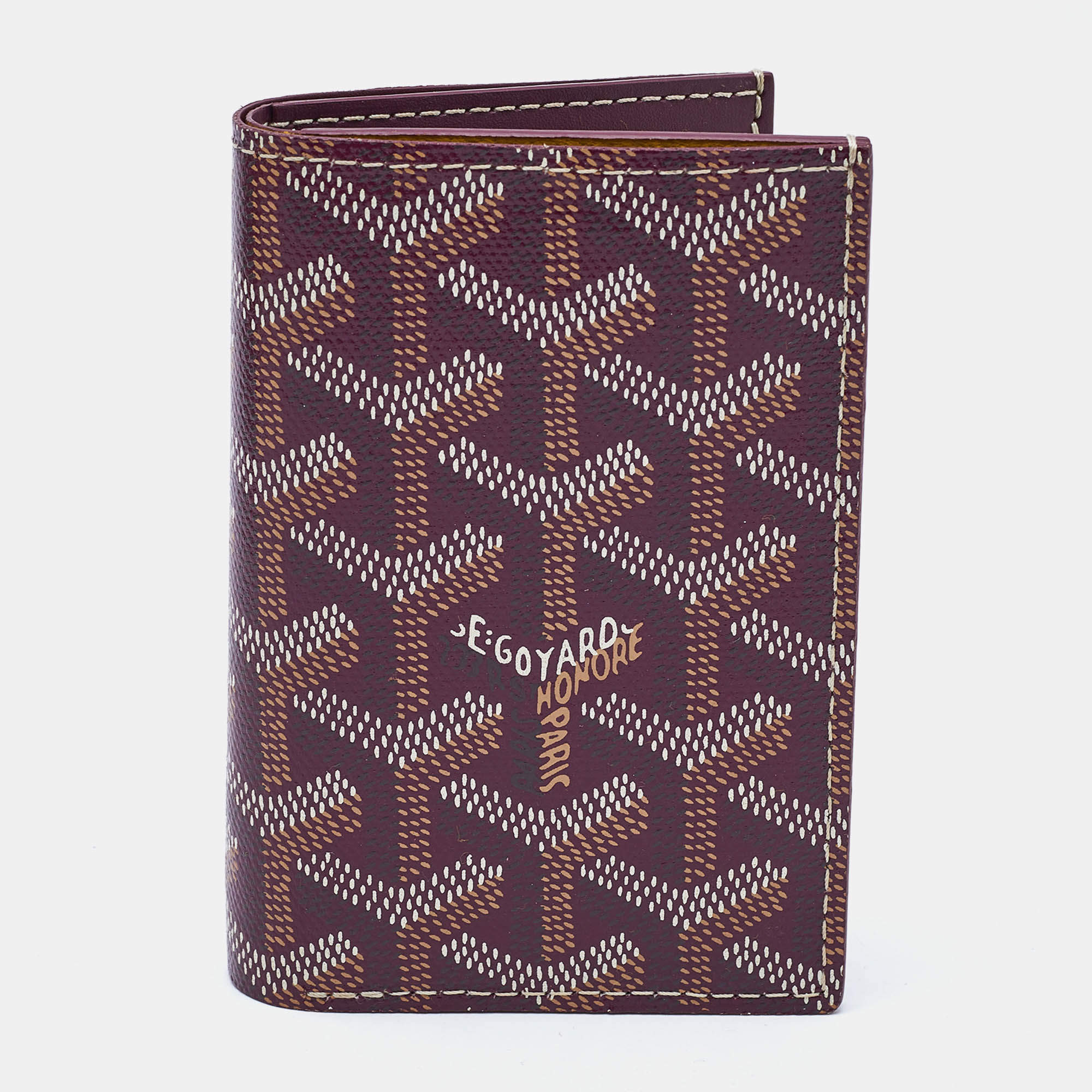 Goyard Burgundy Goyardine Coated Canvas Saint Pierre Card Holder