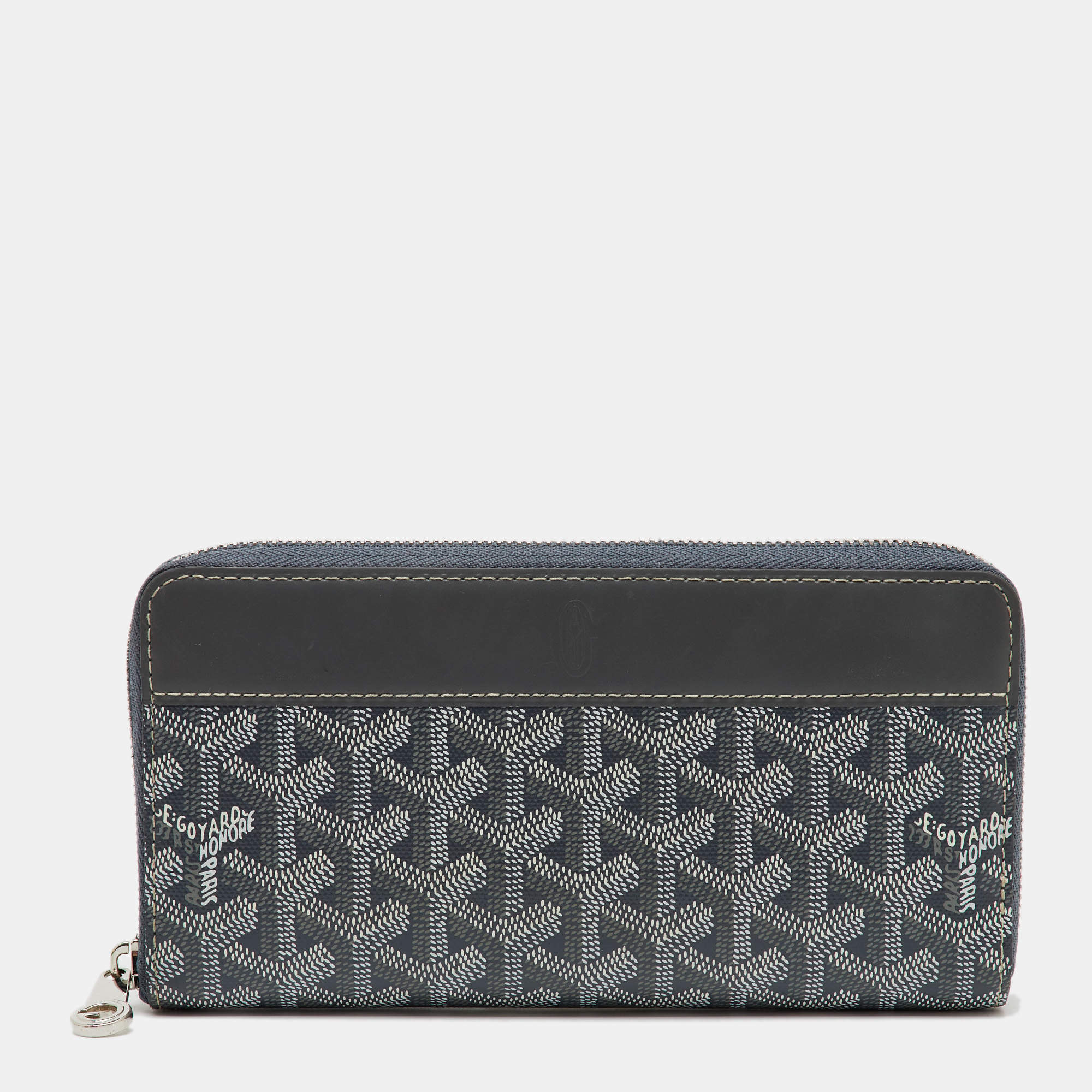 Goyard Grey Goyardine Coated Canvas and Leather Matignon GM Wallet