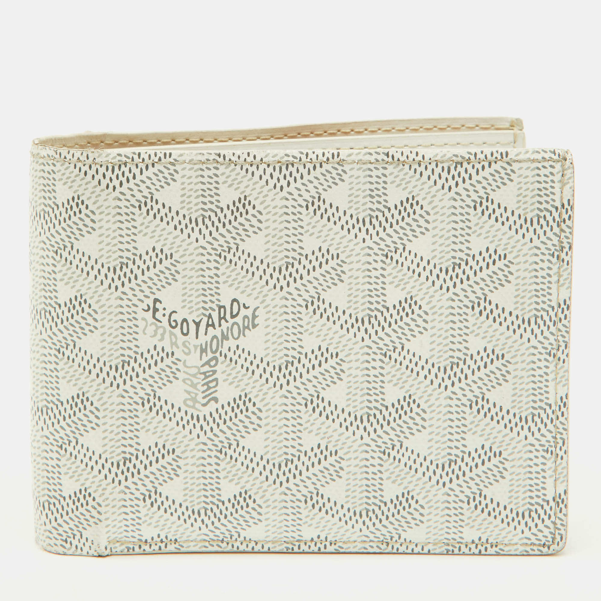 Pre Owned محفظة جويا رد فيكتوري كانفاس مقوى جوياردين أبيض بطيتين