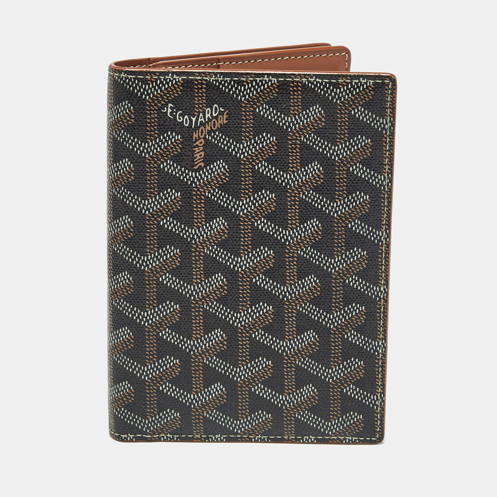 مملوكة مسبقًا Goyard Brown Goyardine Coated Canvas and Leather Travel Wallet