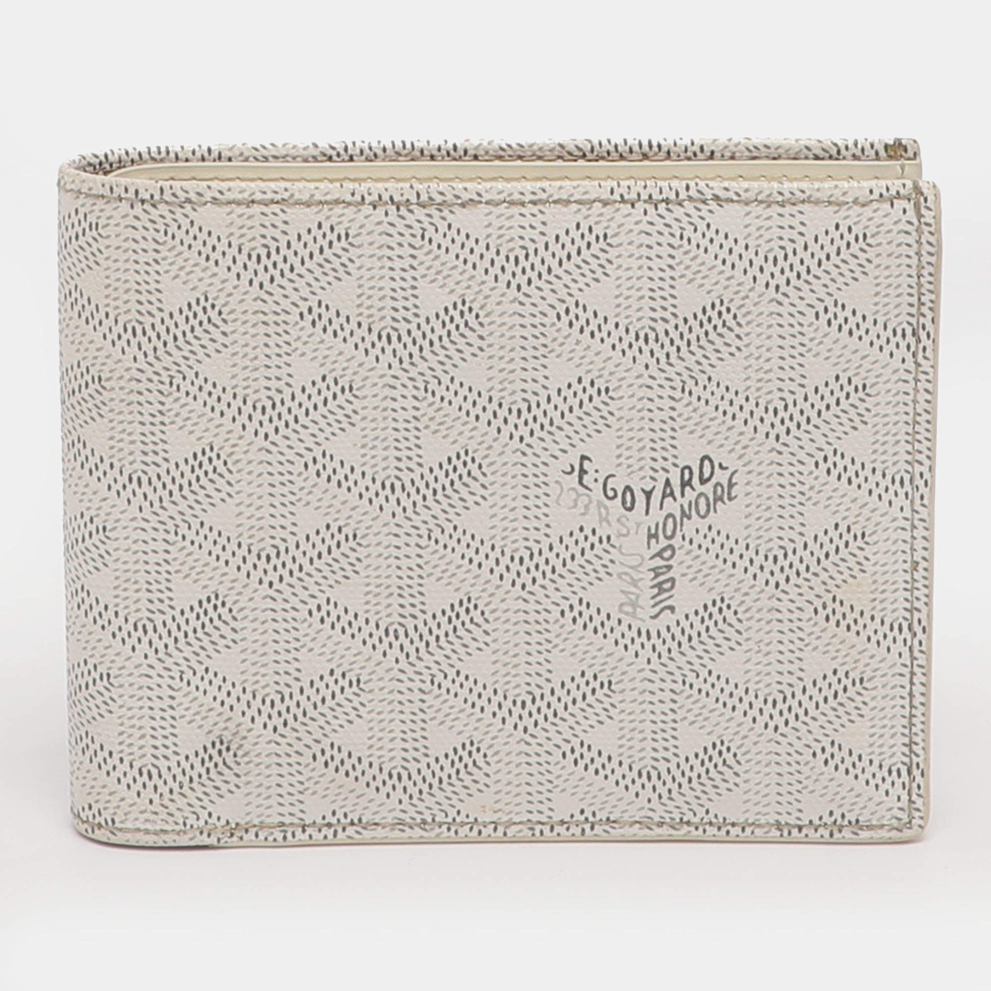 Pre Owned Goyard Saint Florentin White Goyardine Coated Canvas Wallet