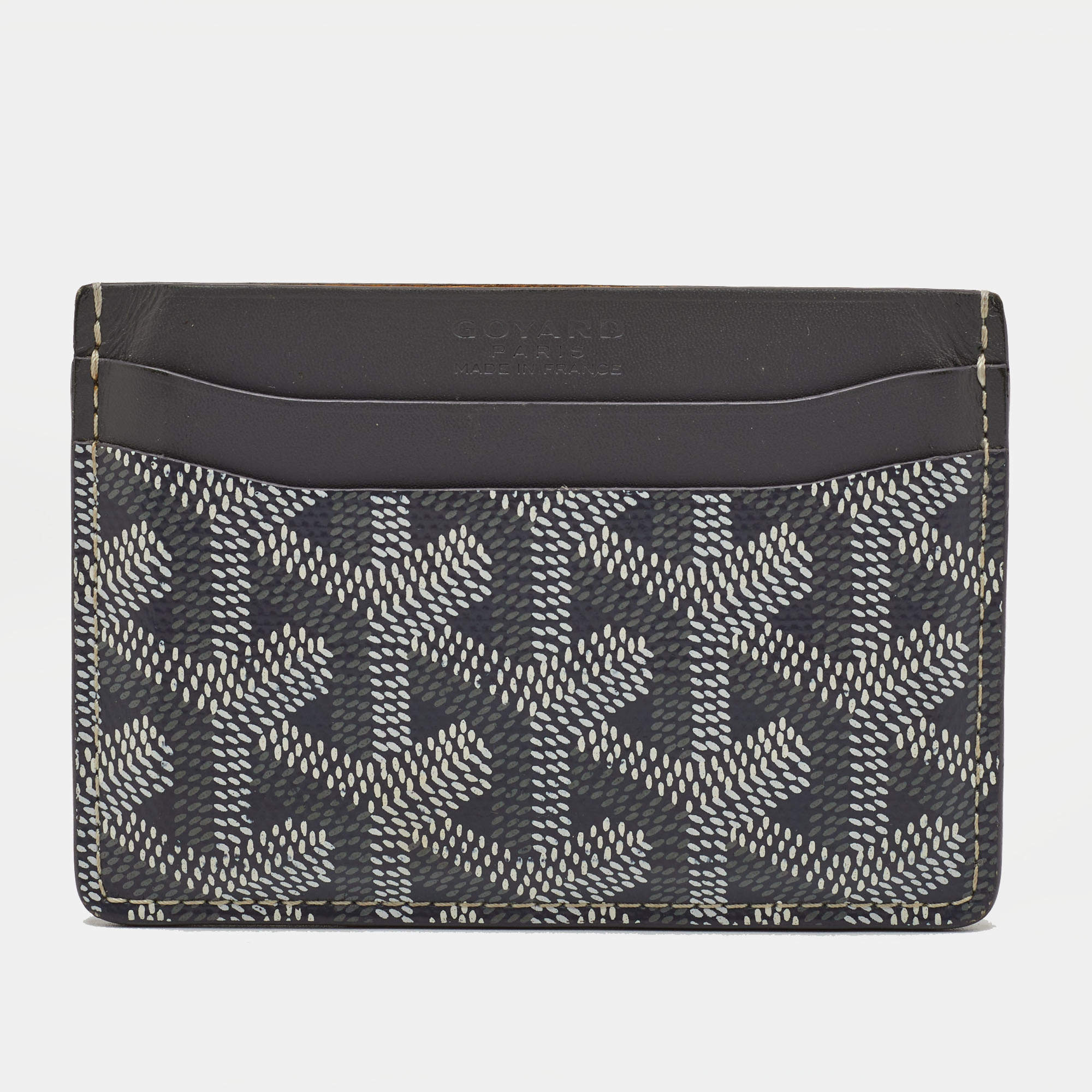 Pre Owned Goyard Saint Sulpice Grey Goyardine Coated Canvas Card Holder