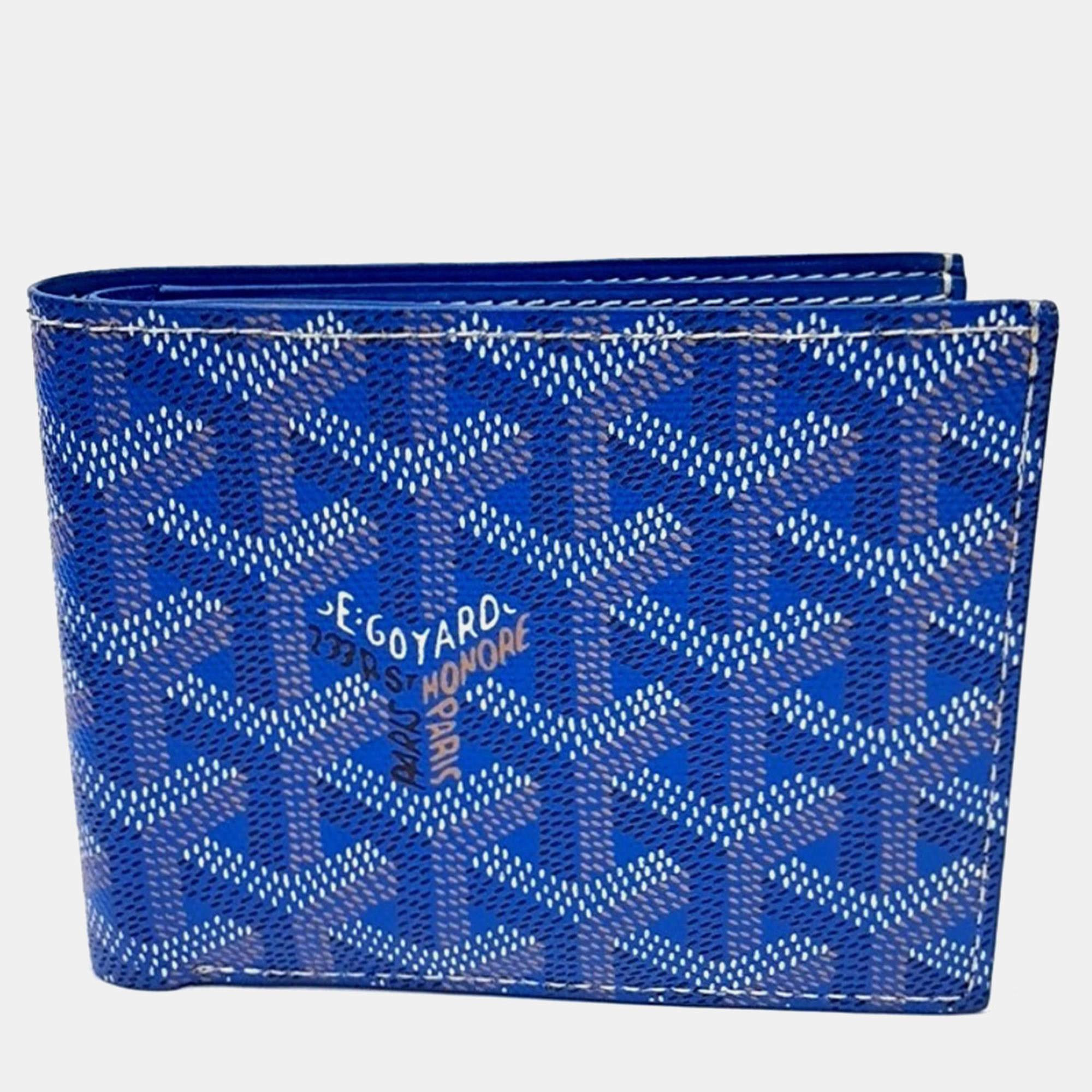 Pre Owned Goyard Blue PVC Victoire bifold wallet