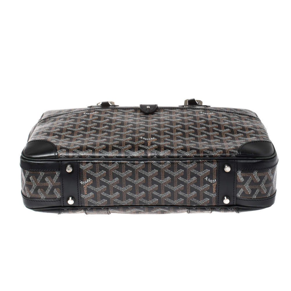 Goyard Black Chevron Ambassade GM Attache Briefcase bag 936gy415