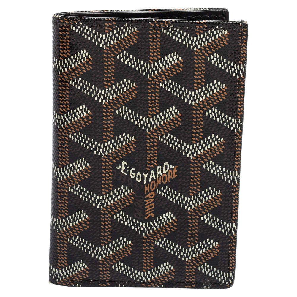 Pre Owned Goyard Black Goyardine Coated Canvas Saint Pierre Bifold Card Holder