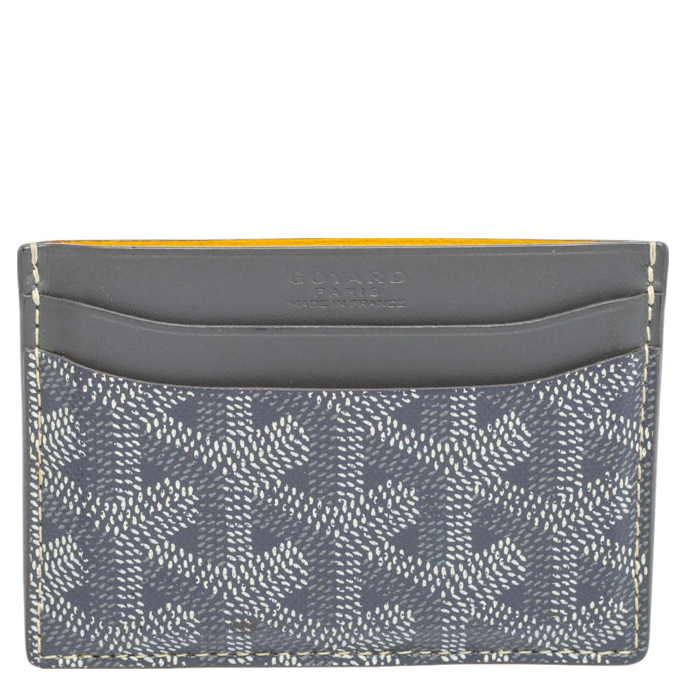 Pre Owned Goyard Grey Goyardine Coated Canvas Saint Sulpice Card Holder
