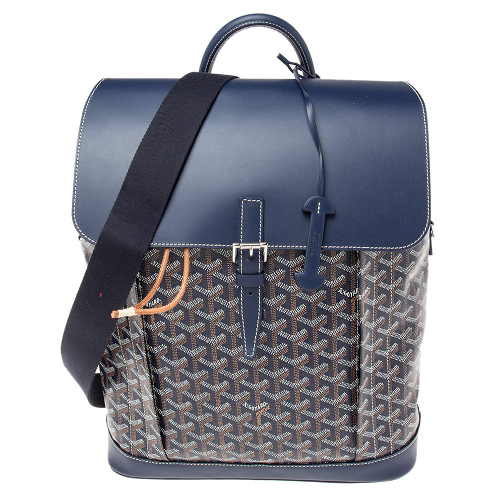 Goyard Blue Goyardine Canvas And Leather Alpin Backpack