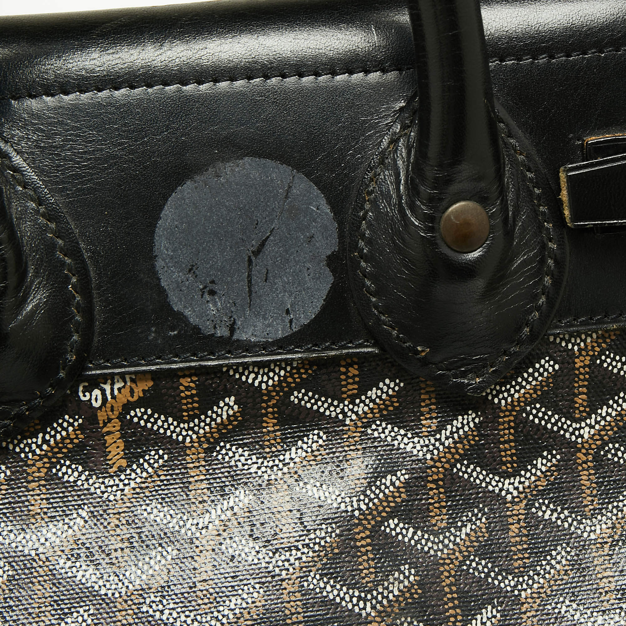 Goyard Black Goyardine & Brown Leather Steamer Bag, myGemma