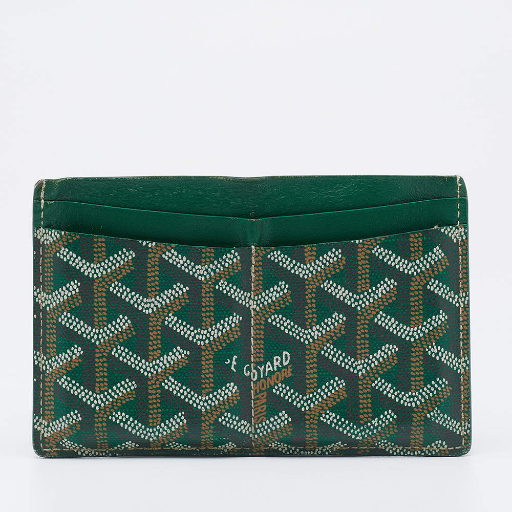 Goyard Green Goyardine Coated Canvas Saint Sulpice Card Holder