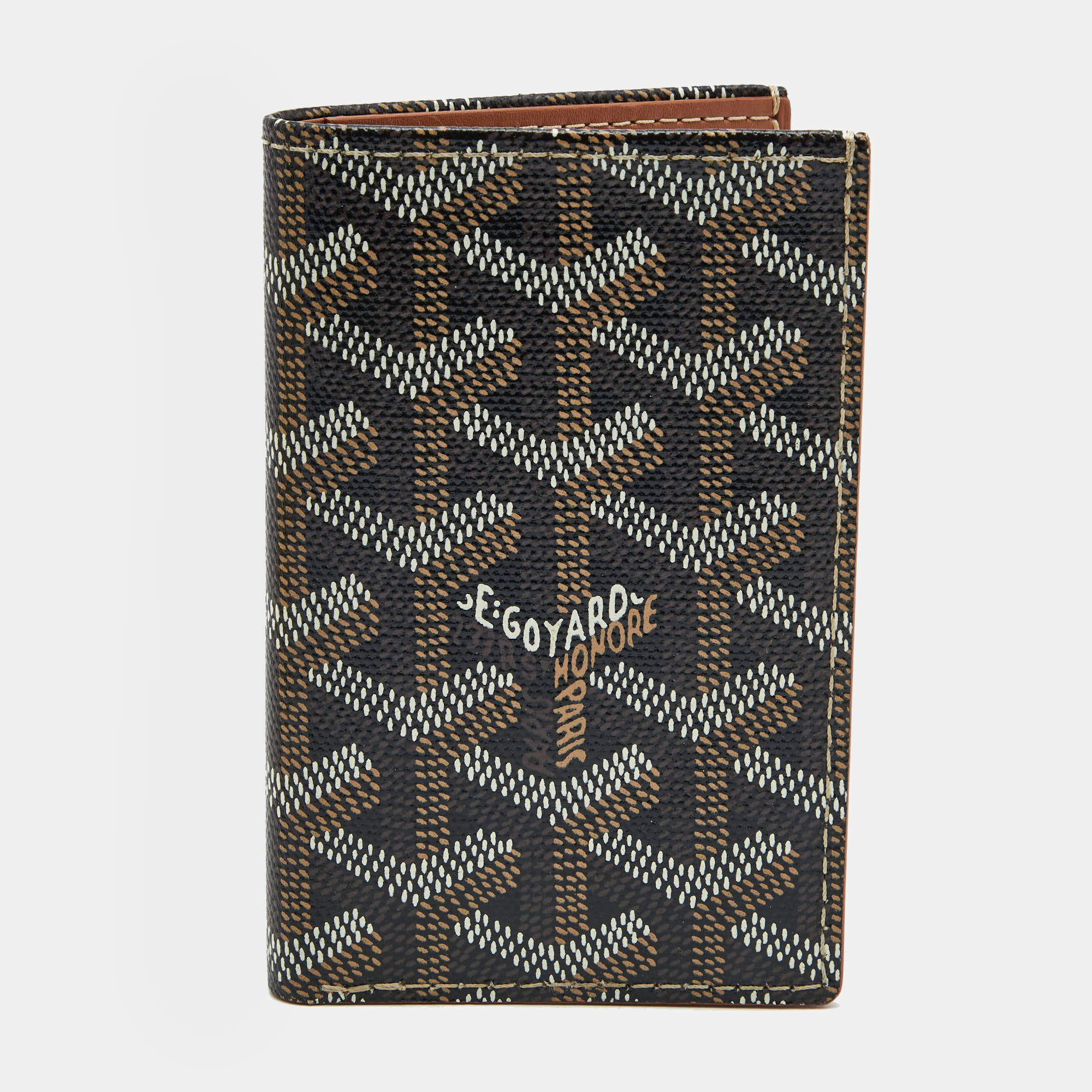 Goyard Black/Brown Goyardine Coated Canvas St.Marc Card Wallet