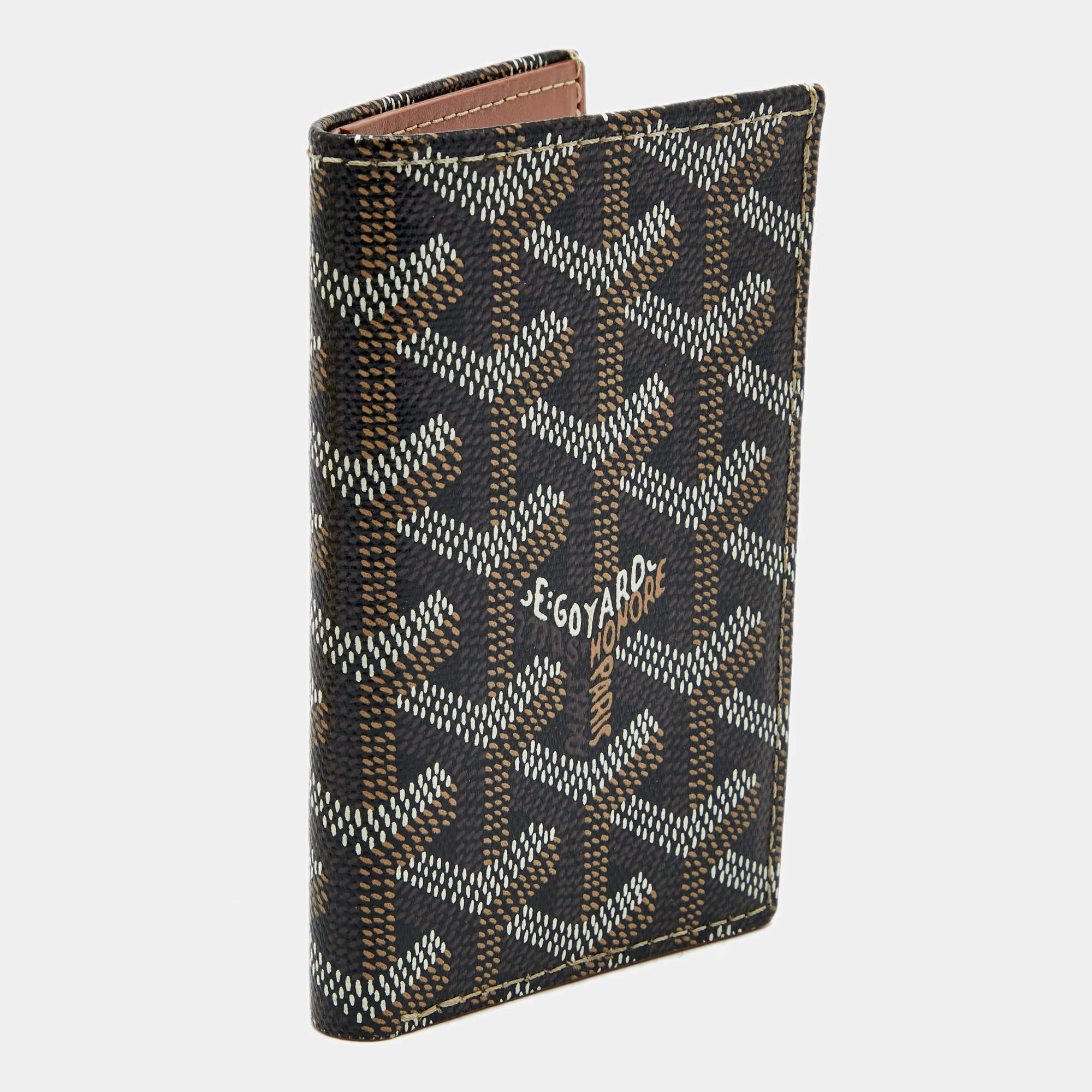 Goyard Saint Pierre Card Holder Black Natural in Canvas/Calfskin - US