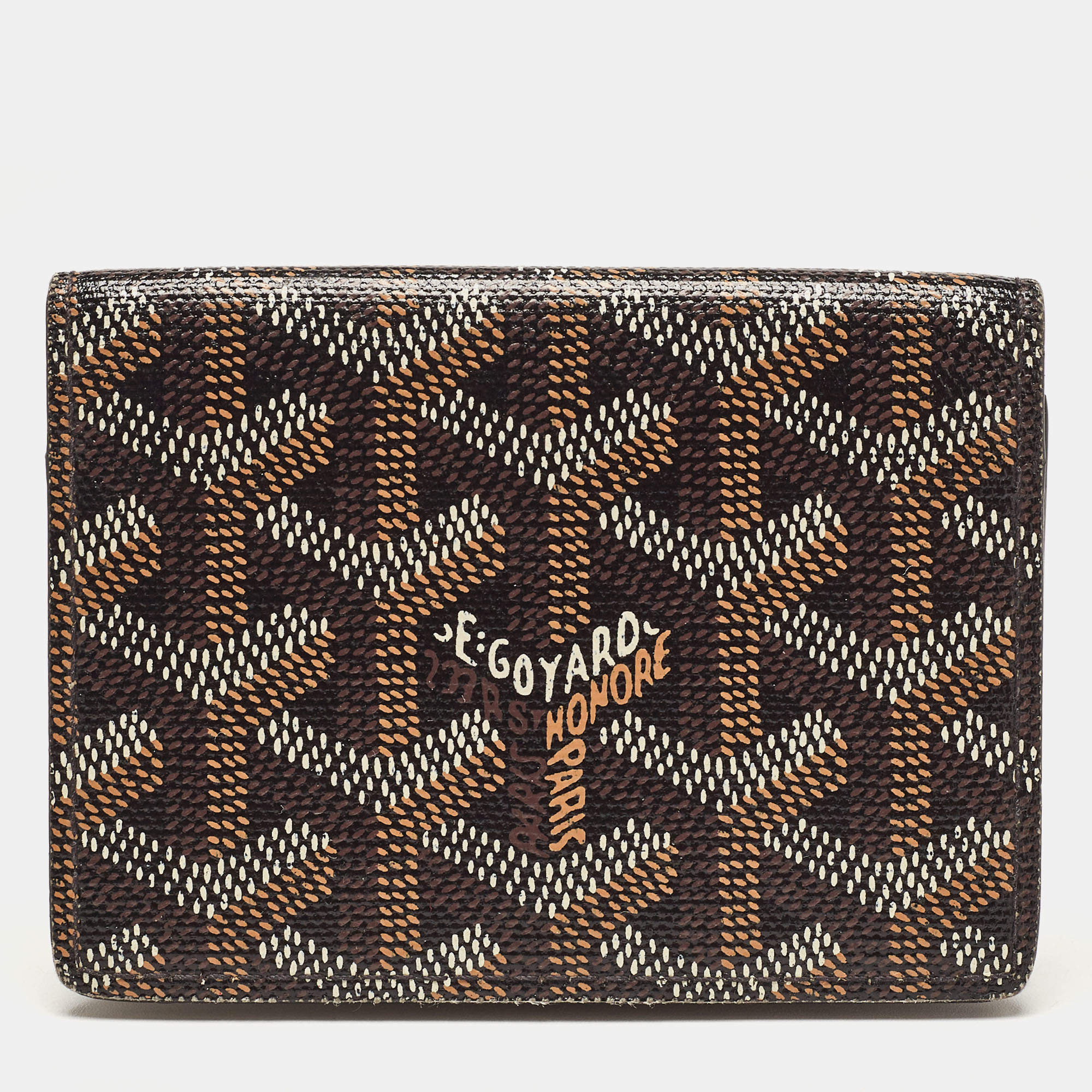 Pre Owned Goyard Black Goyardine Coated Canvas Business Card Holder