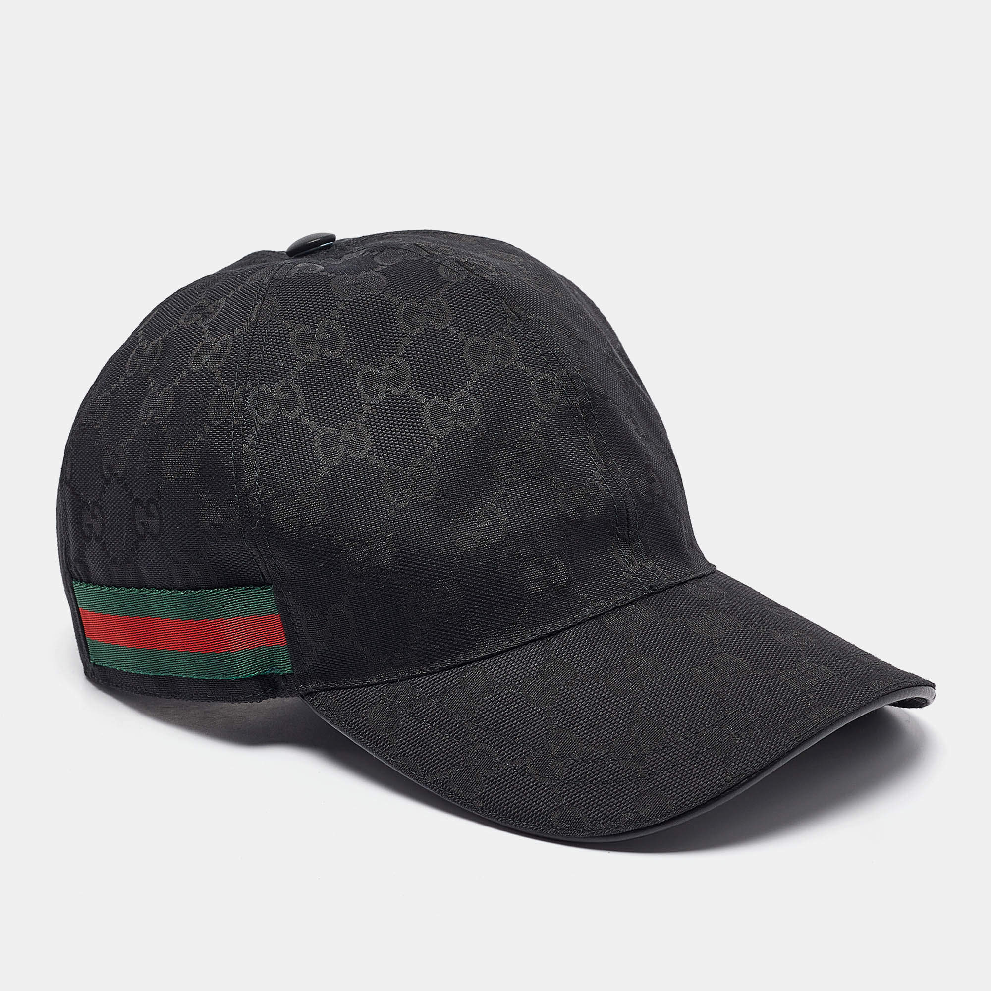 Gucci Black Original GG Canvas Web Baseball Cap 