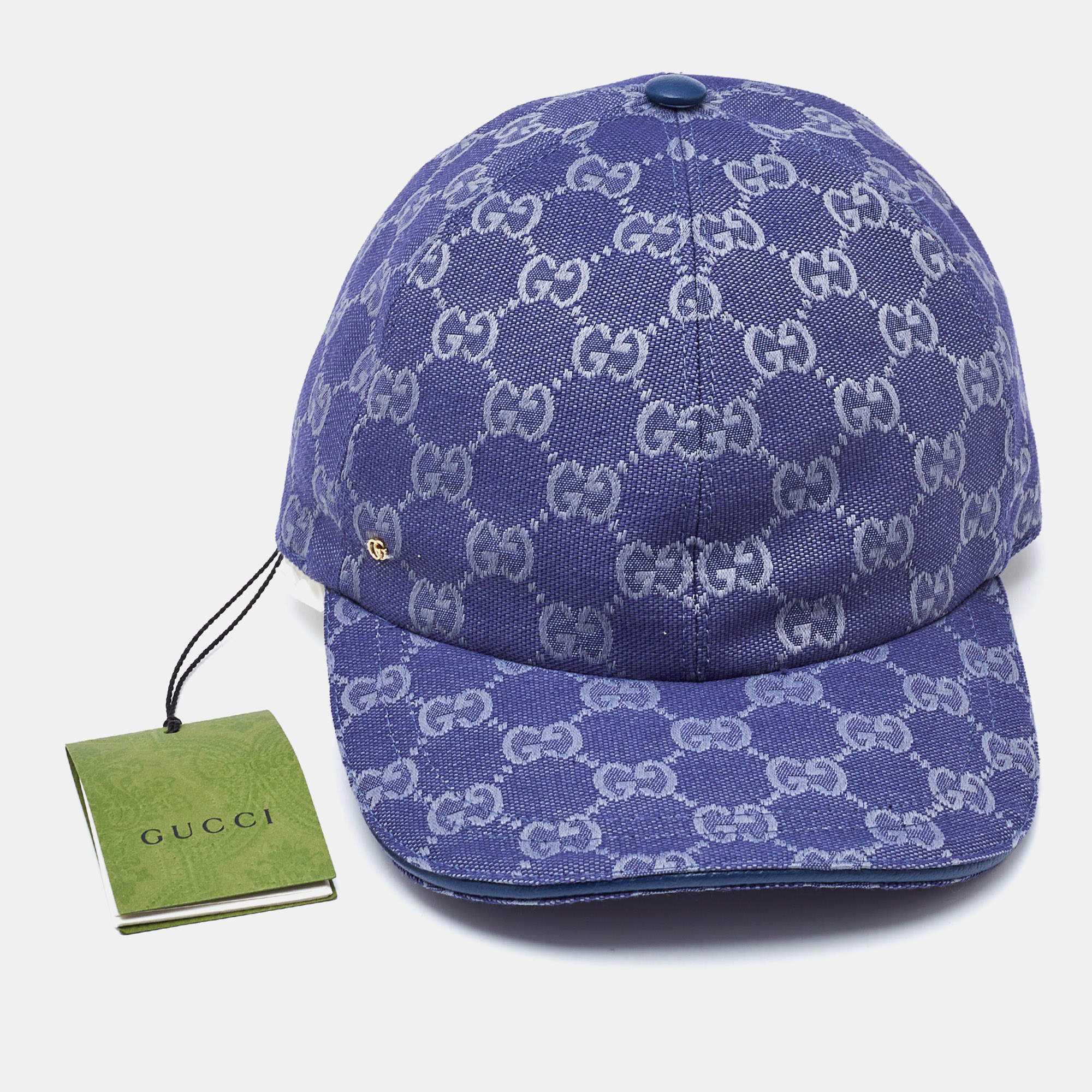 Pre Owned Gucci Blue GG Canvas Baseball Cap M