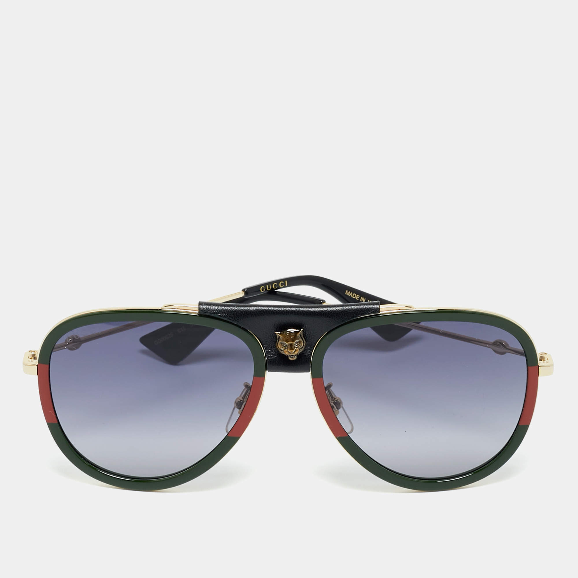 Pre Owned Gucci Black Gradient GG0062S Web Aviator Sunglasses