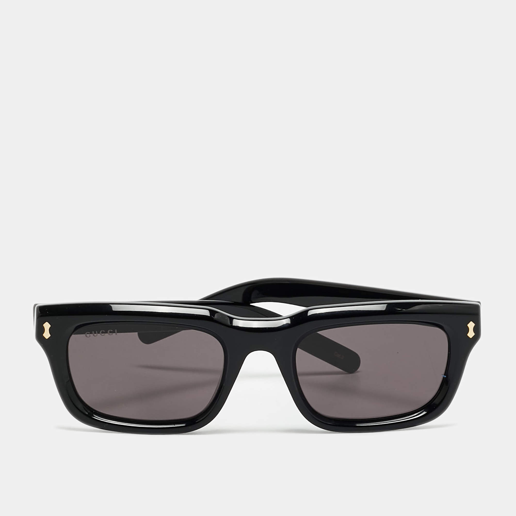 Pre Owned Gucci Black GG1524S 001 Rectangle Sunglasses