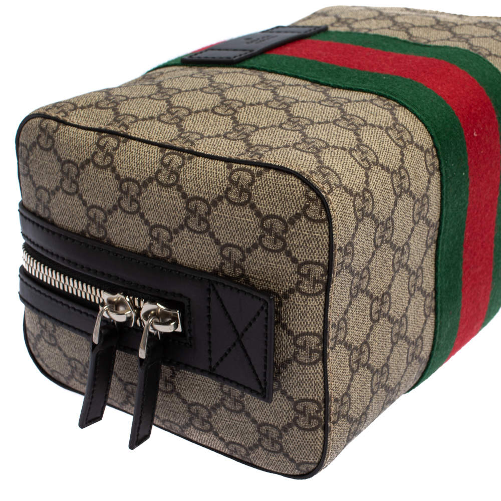 NEW GUCCI TOILET BAG GG SUPREME CANVAS 189818 wallet 26CM POUCH Beige Cloth  ref.423406 - Joli Closet