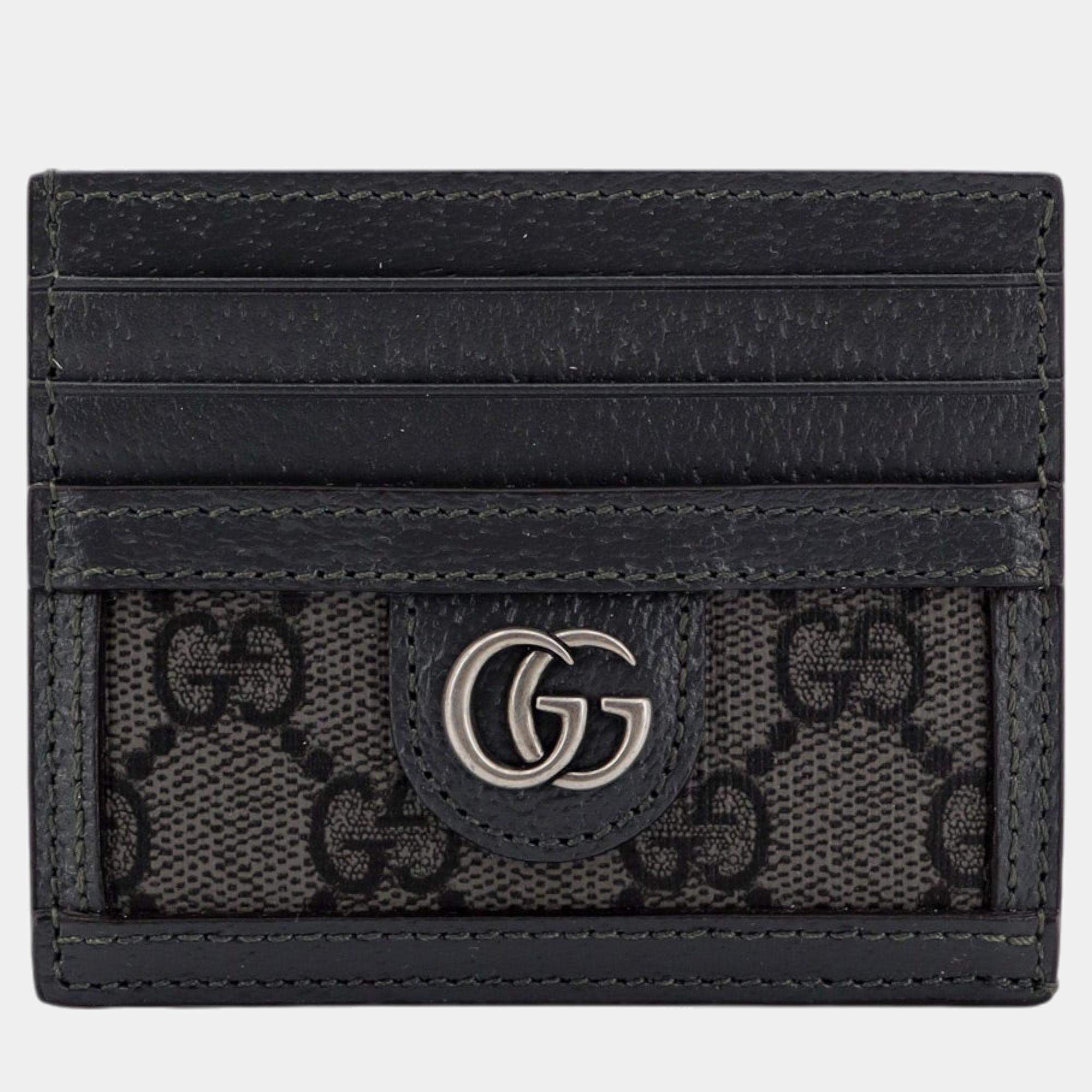 Gucci Grey GG Supreme Canvas Ophidia Card Holder