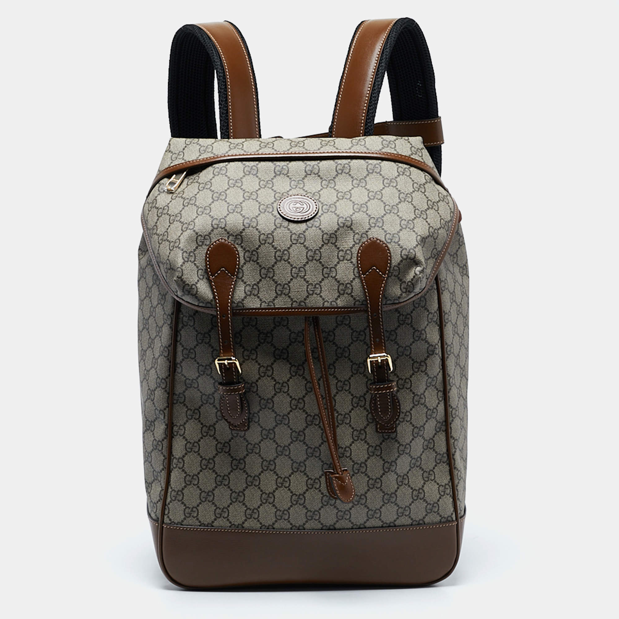 Gucci Brown/Beige GG Supreme Canvas Medium Interlocking G Backpack