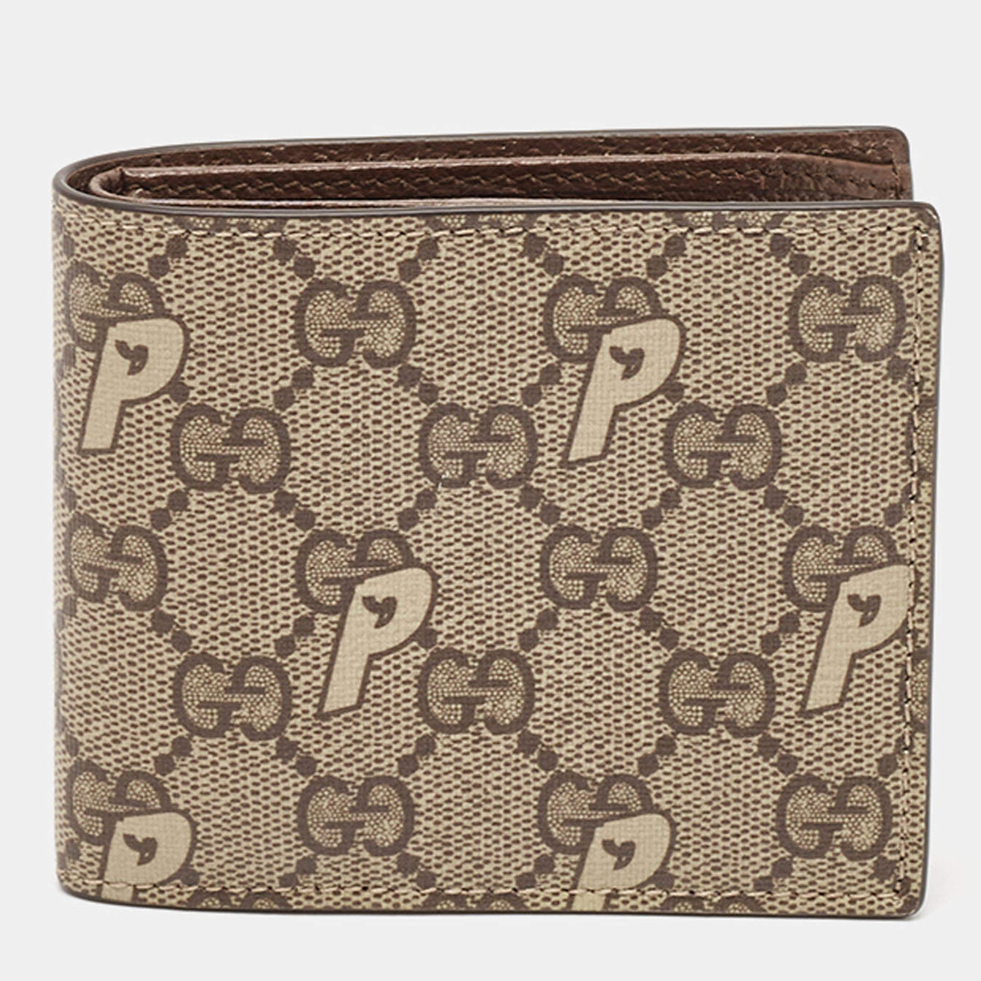 مملوكة مسبقًا Gucci x Palace Beige/Ebony GG-P Supreme Canvas Bifold Wallet