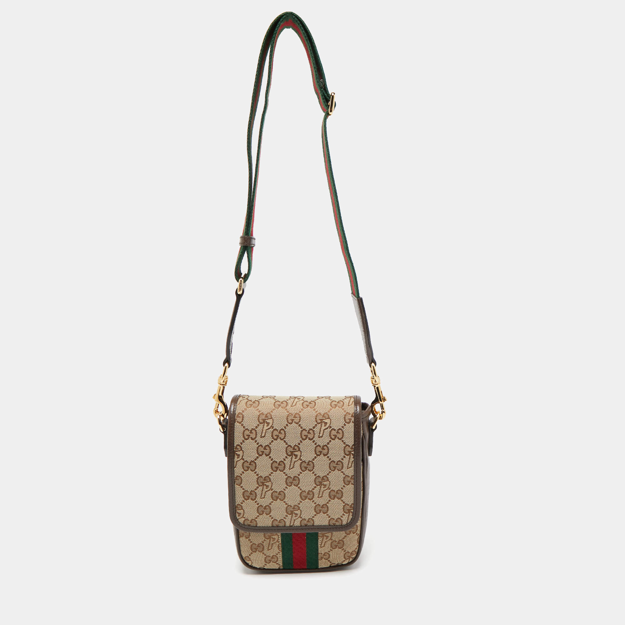 Gucci x Palace Beige/Ebony GG-P Canvas and Leather Messenger Bag
