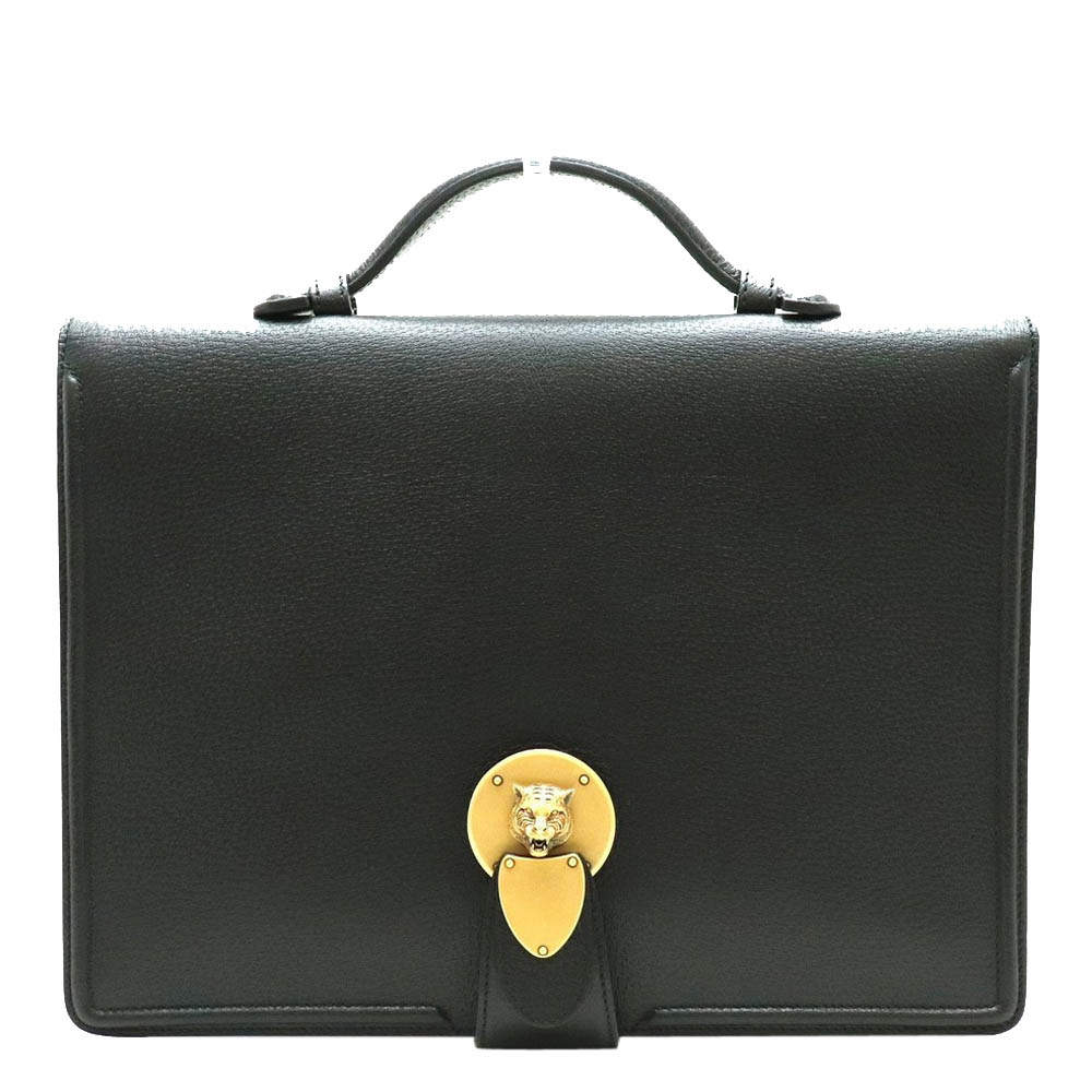 gucci black leather briefcase