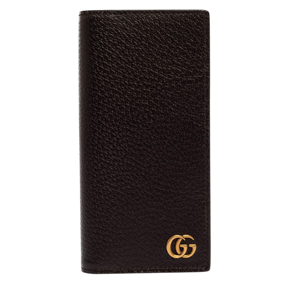 Gucci Brown Leather GG Marmont Long Bifold Wallet Gucci | The Luxury Closet