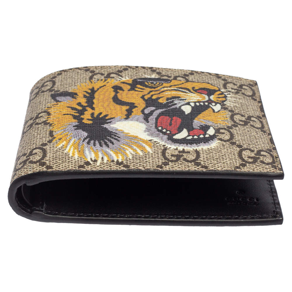 Gucci Original GG Supreme Canvas Tiger Bifold Wallet QFA2UM0LKB000