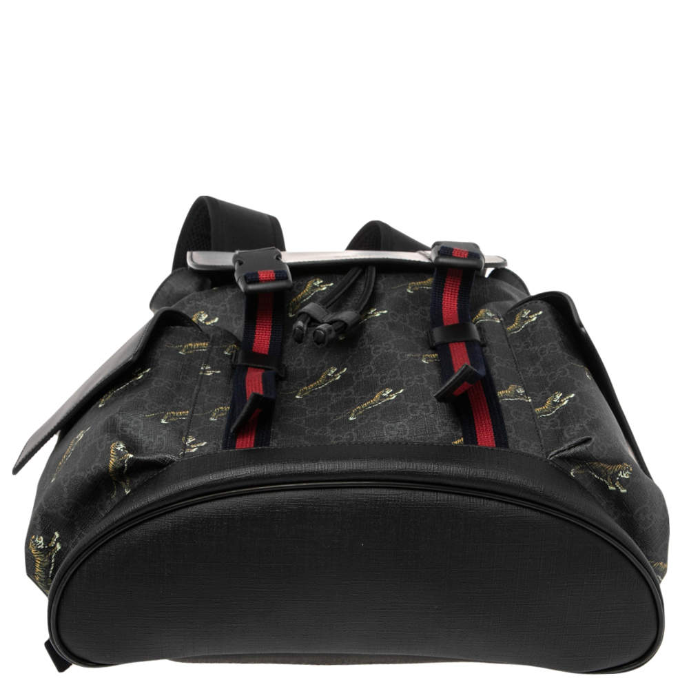 Gucci Bestiary Backpack GG Supreme Tigers Black/Grey