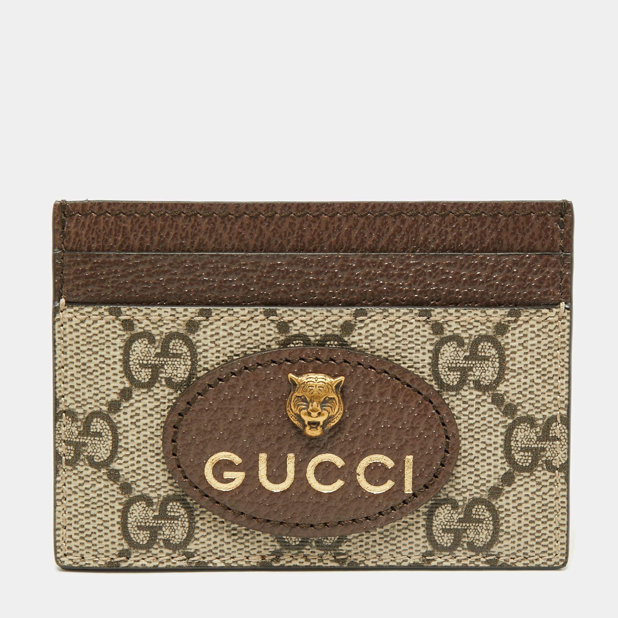 Gucci Tri Color GG Supreme Canvas and Leather Neo Vintage Card Case