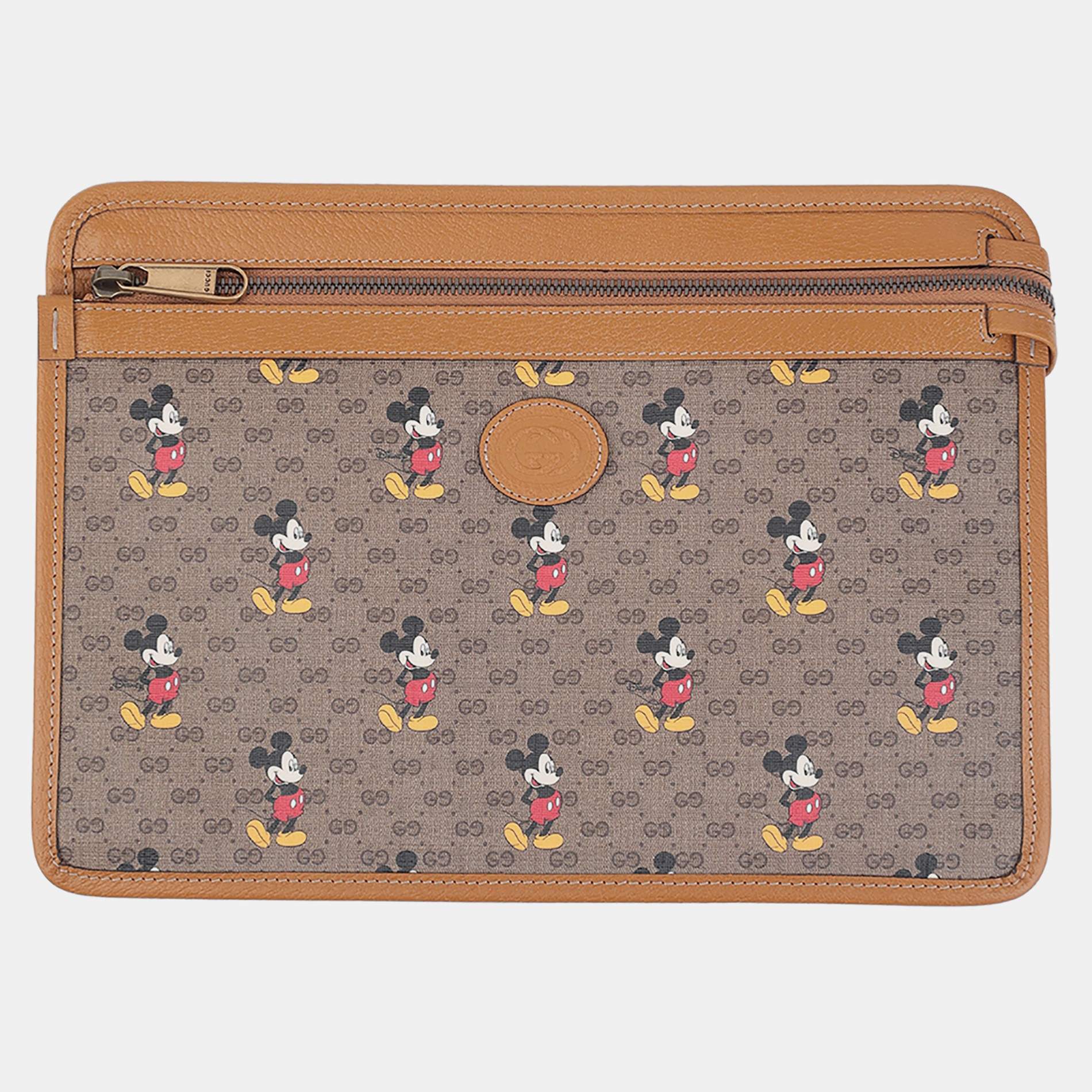 Gucci x Disney Supreme Canvas Micky Mouse Clutch