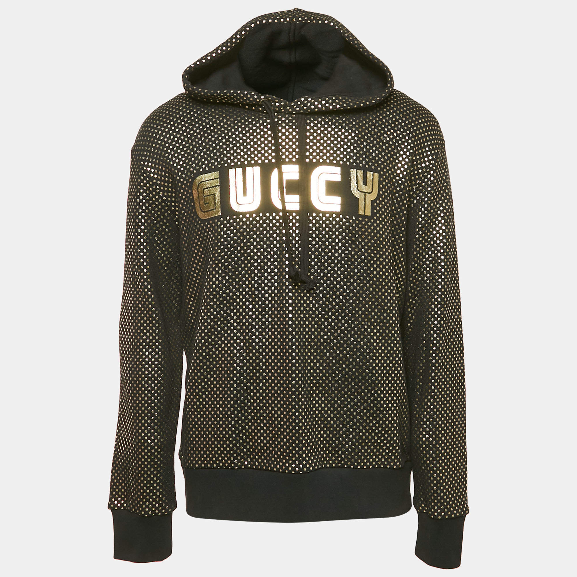Gucci Black Star Print Cotton Hoodie M