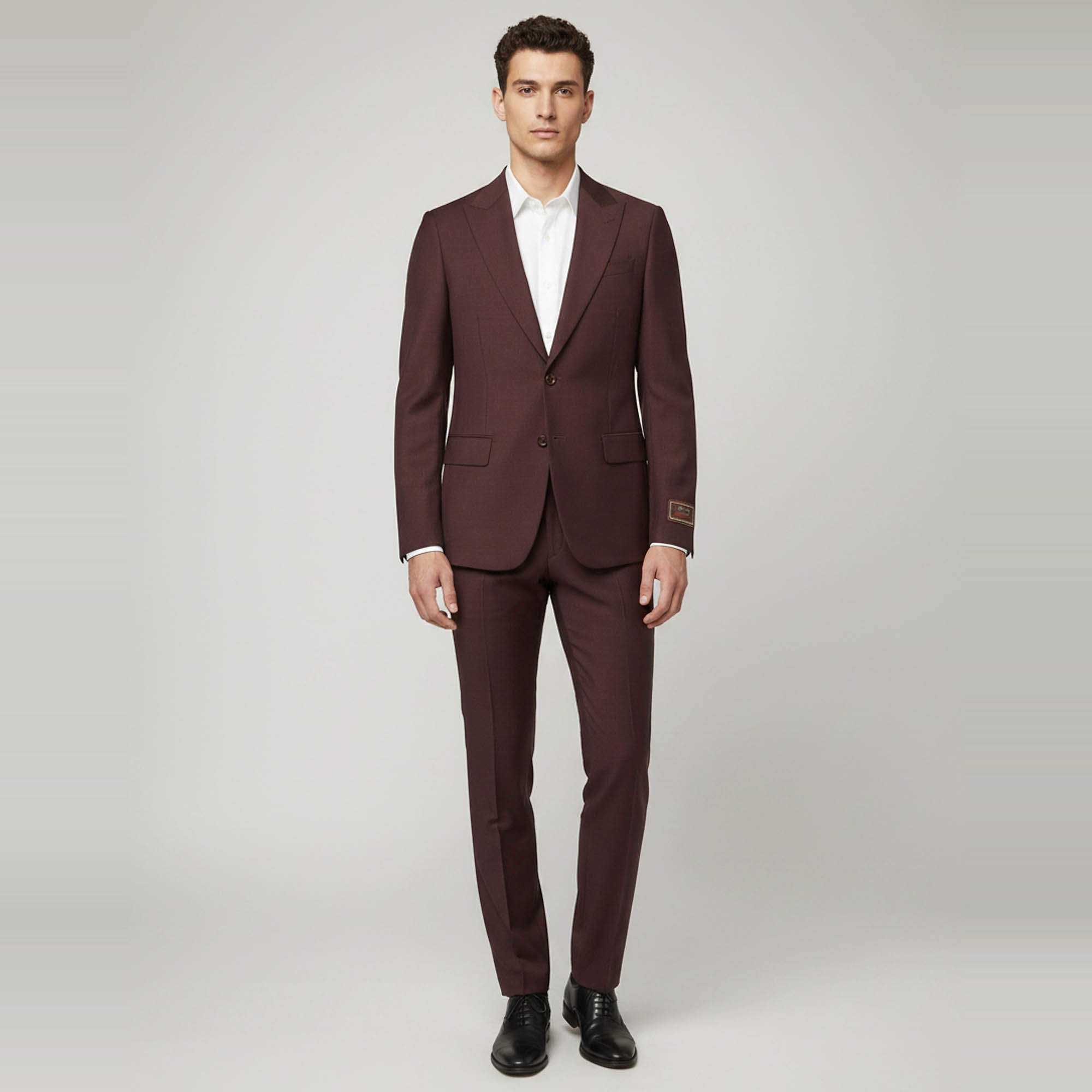 Pre Owned Gucci Burgundy Wool Blend Regular Fit Suit S