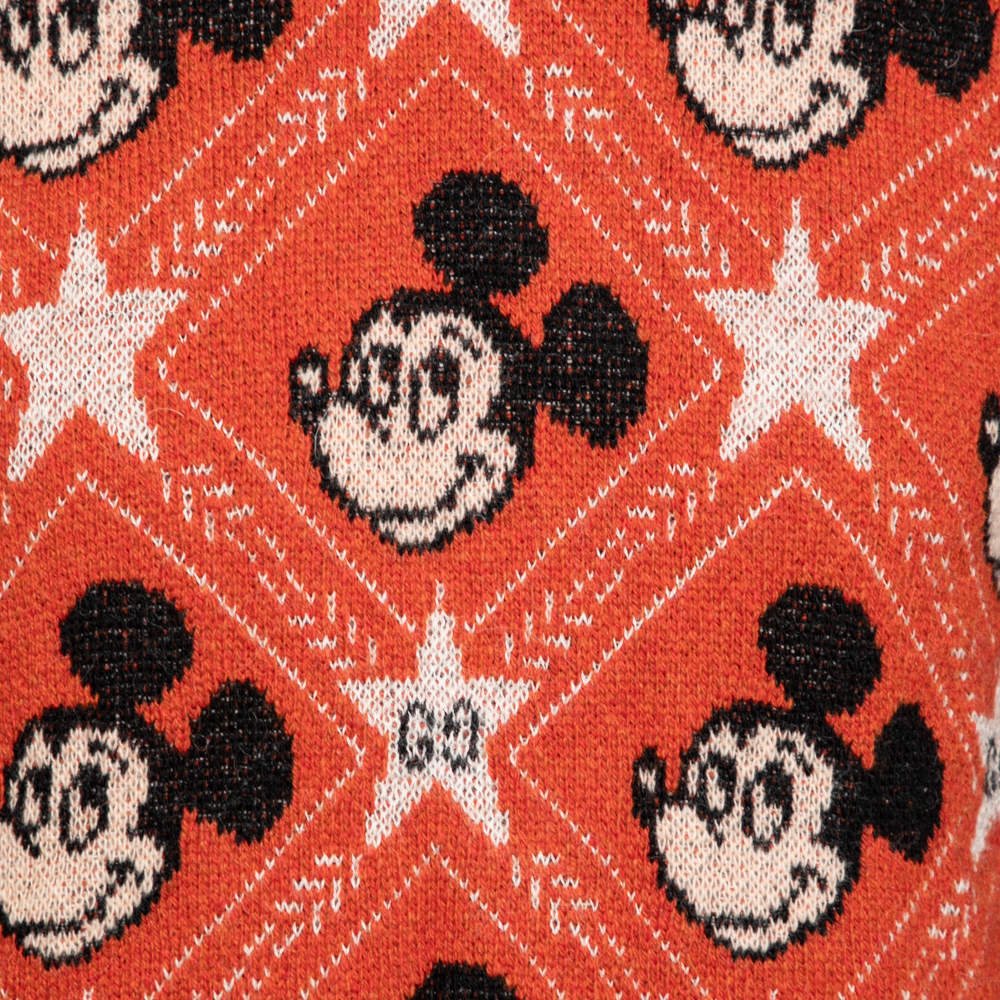 Gucci x Disney Mickey Mouse Wool Scarf in Orange