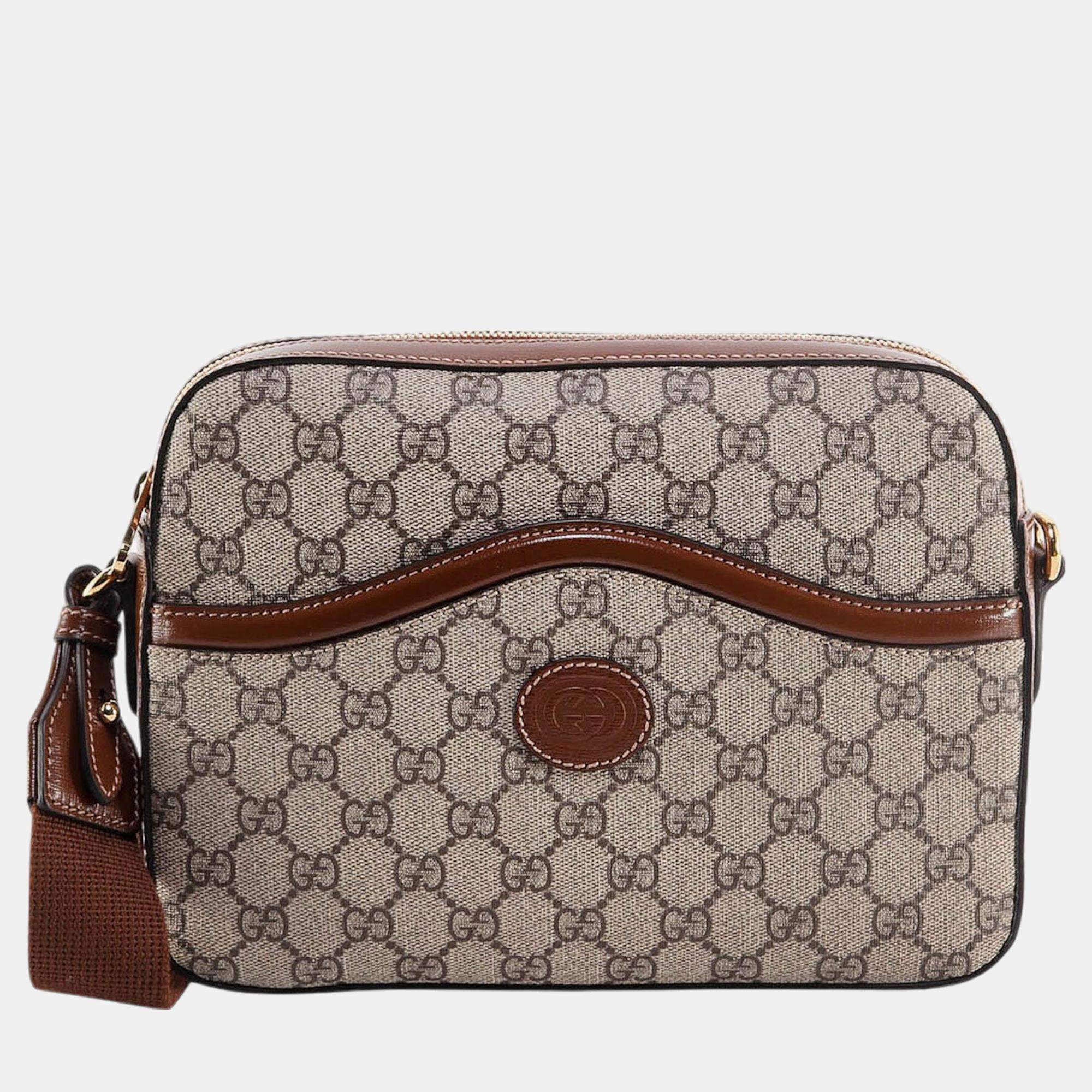 Gucci Beige GG Supreme Canvas Shoulder Bag