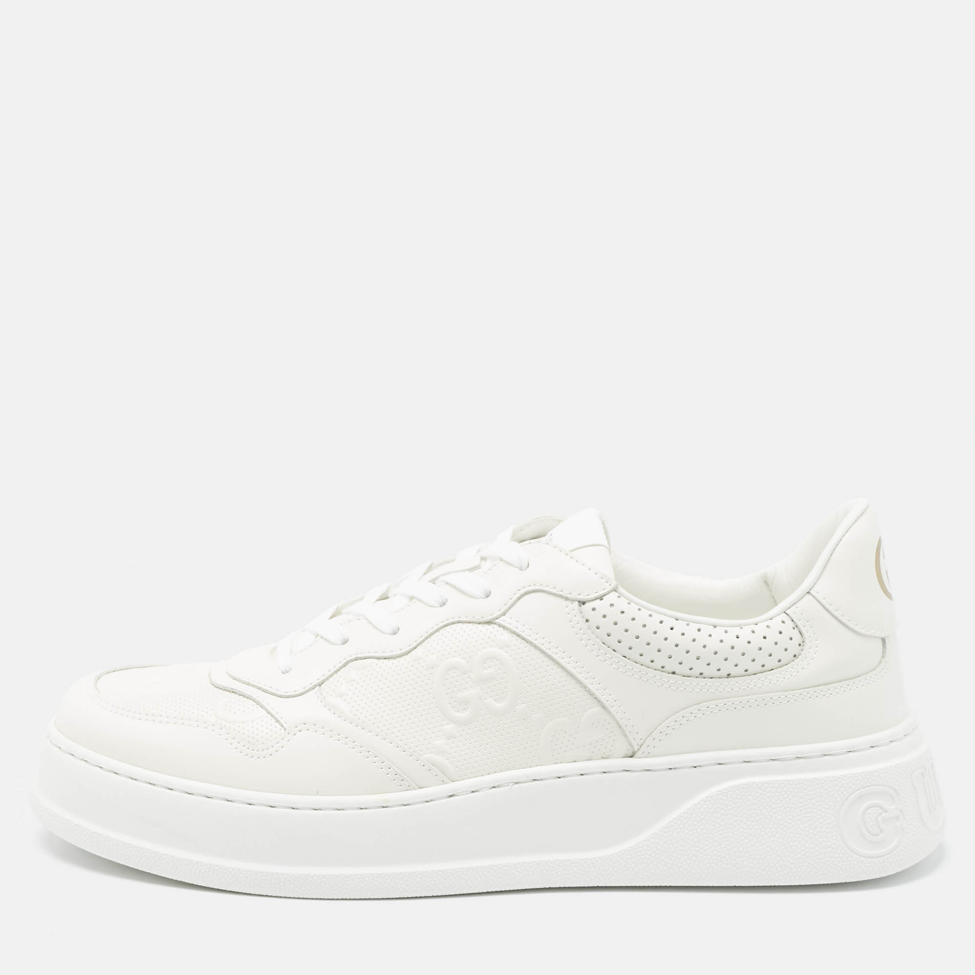 مملوكة مسبقًا حذاء رياضي غوتشي صاخب ب قماش جي جي بني وبيج وجلد مقاس 41