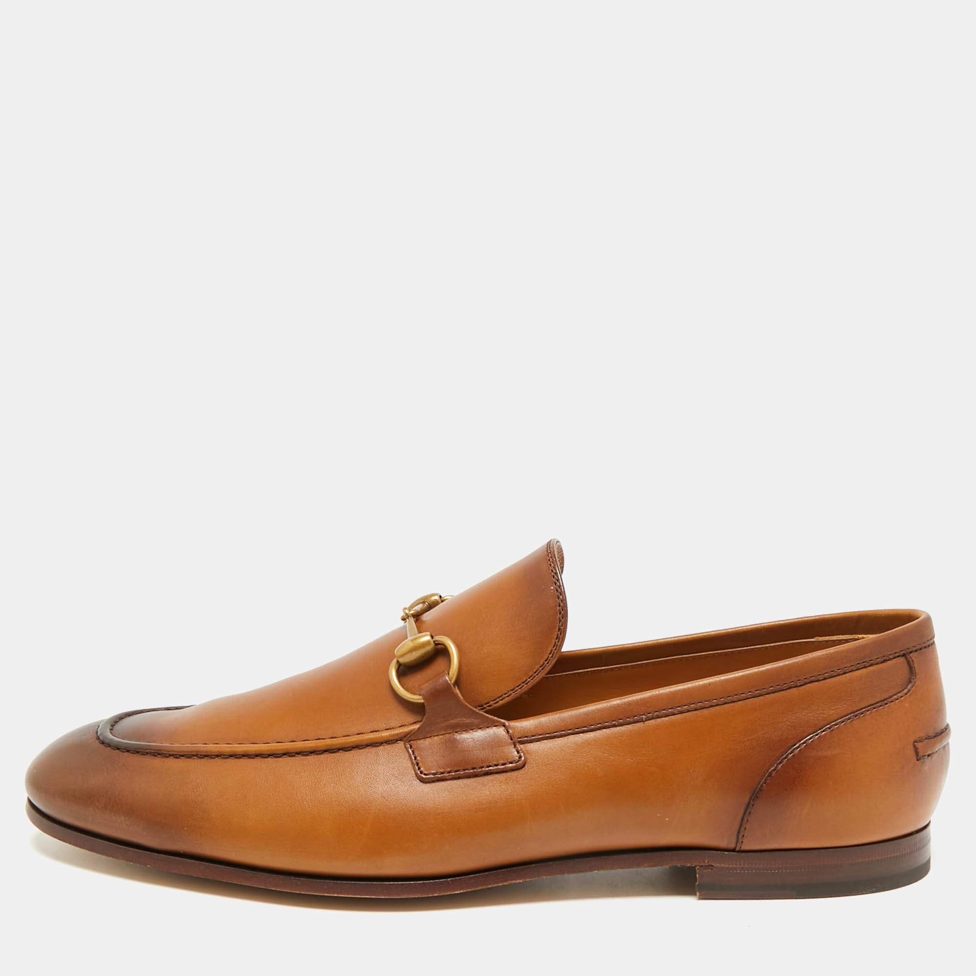 Pre Owned حذاء لوفرز غوتشي هورسبيت بتيس غلامور جلد بني مقاس 43