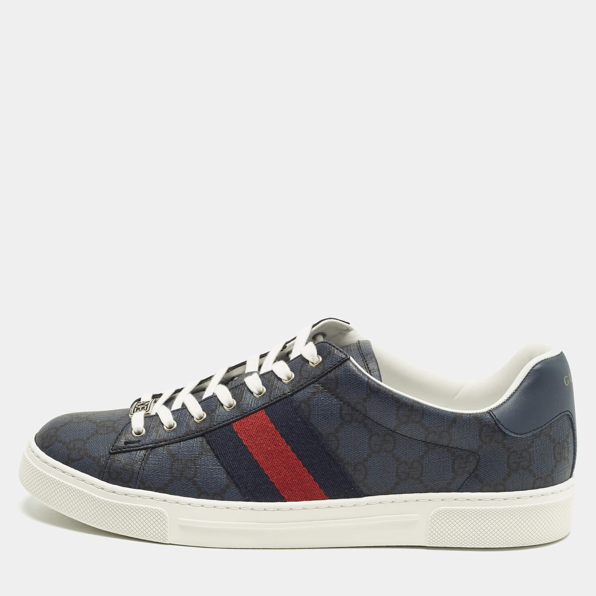 Pre Owned حذاء رياضي غوتشي منخفض من أعلى قماش كريستال جي جي أخضر مقاس 41